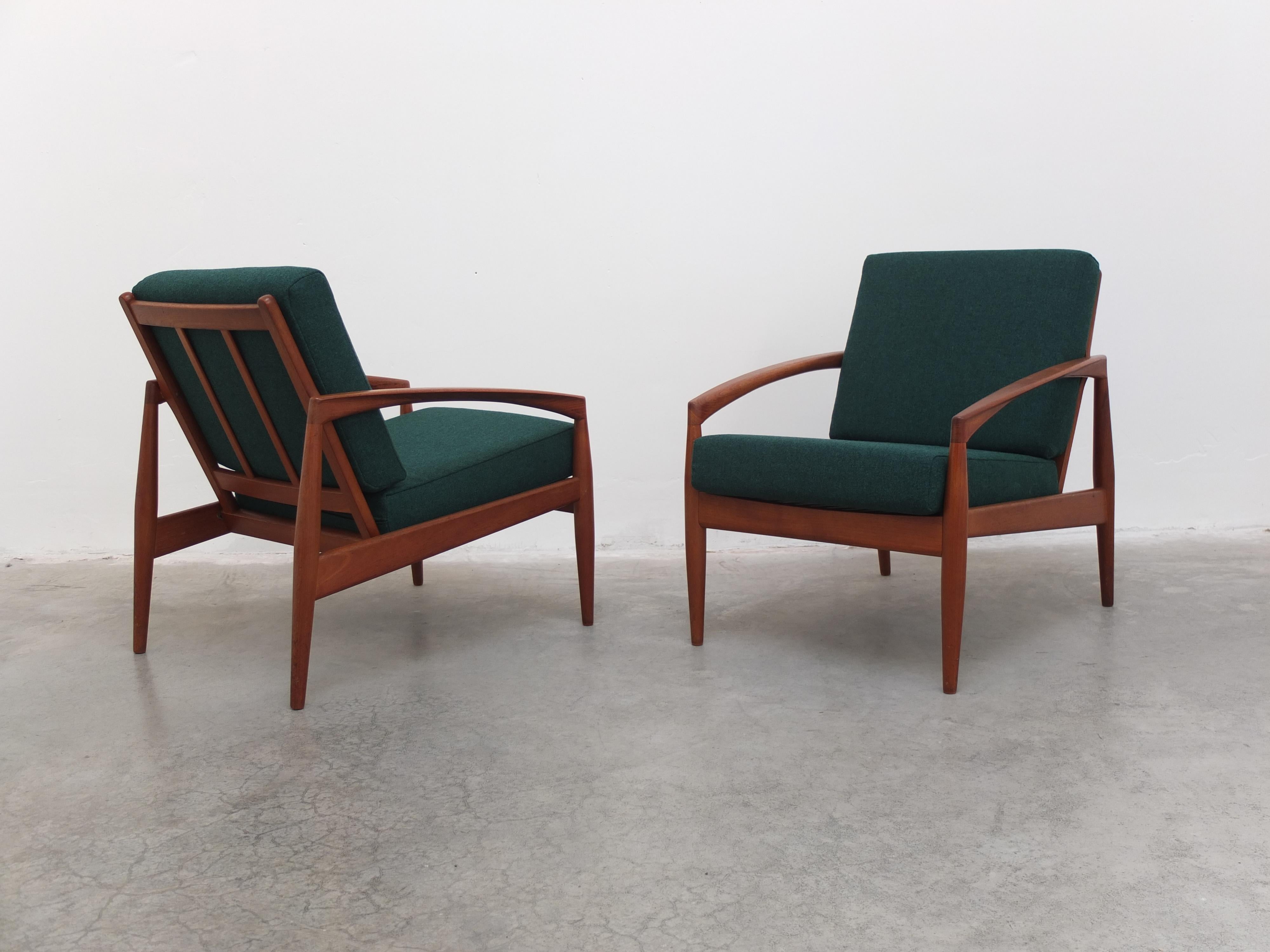 Pair of 'Paper Knife' Easy Chairs by Kai Kristiansen for Magnus Olesen, 1956 For Sale 5