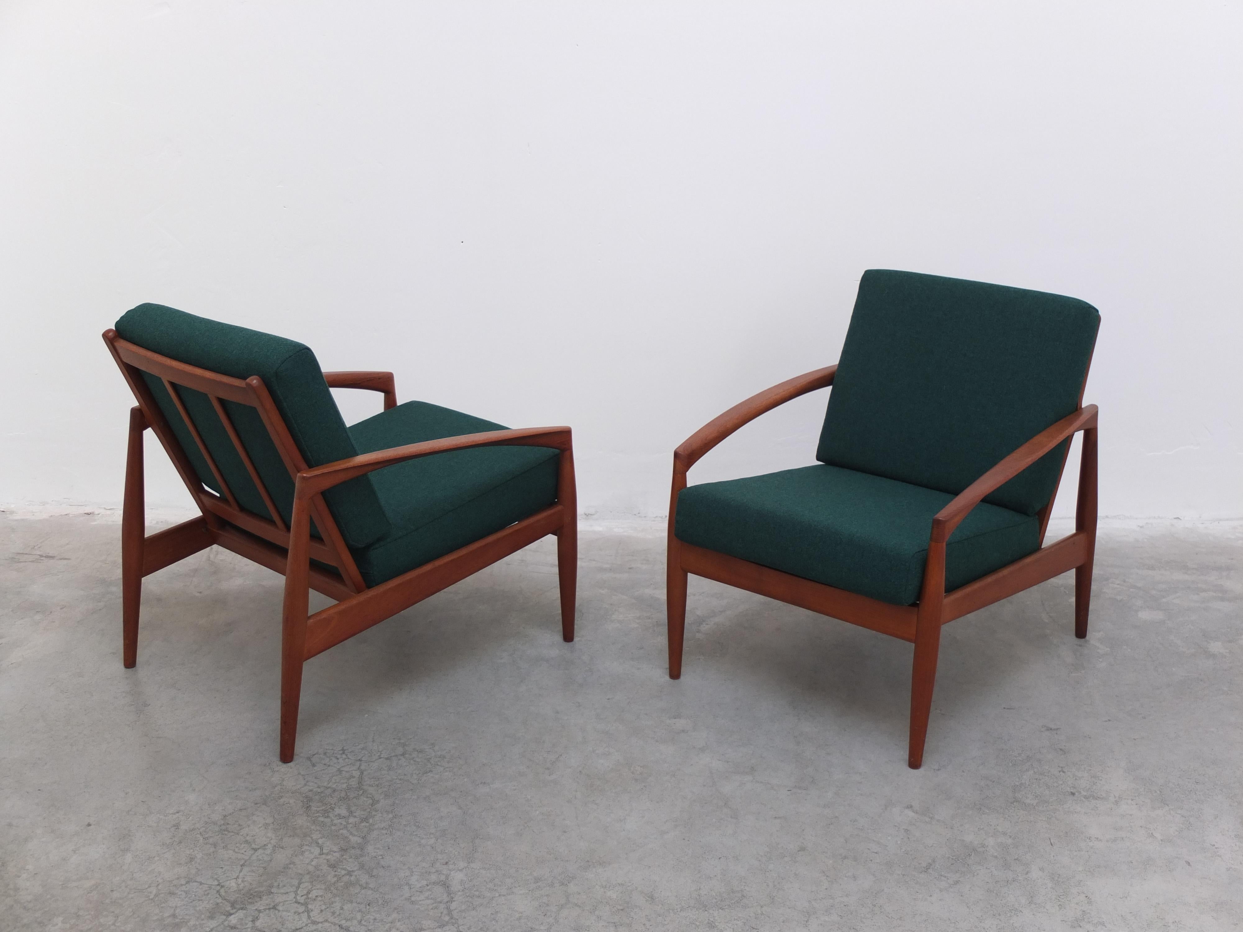 Pair of 'Paper Knife' Easy Chairs by Kai Kristiansen for Magnus Olesen, 1956 For Sale 6