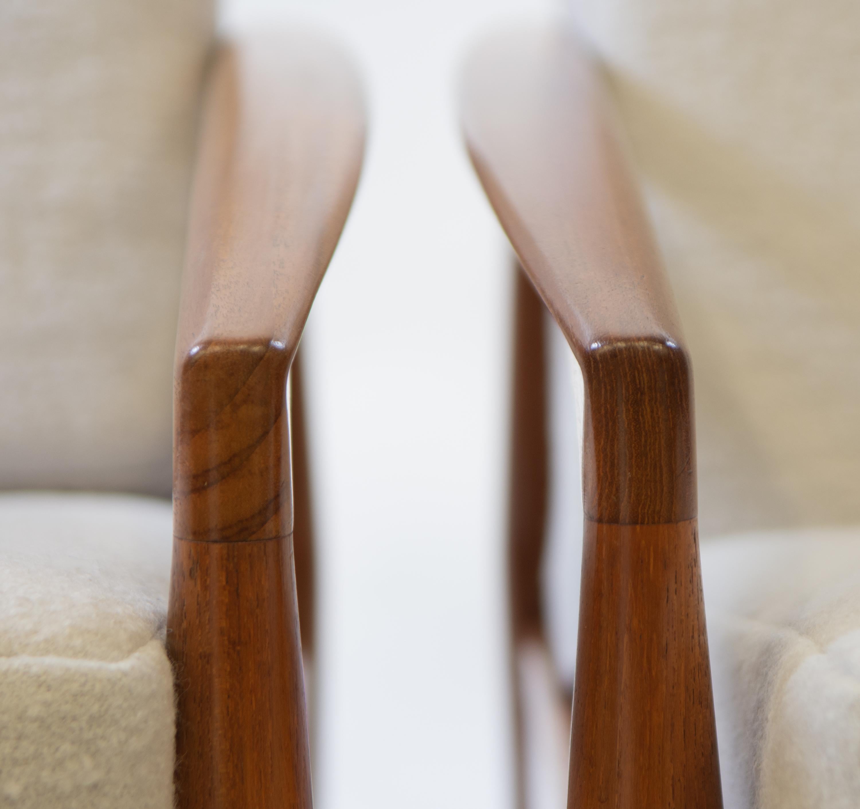 20th Century Pair Of Paper Knife Lounge Chairs By Kai Kristiansen Danish Mid Century