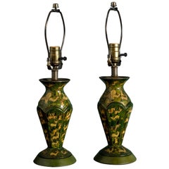 Vintage Pair of Papier-Mâché Lamps