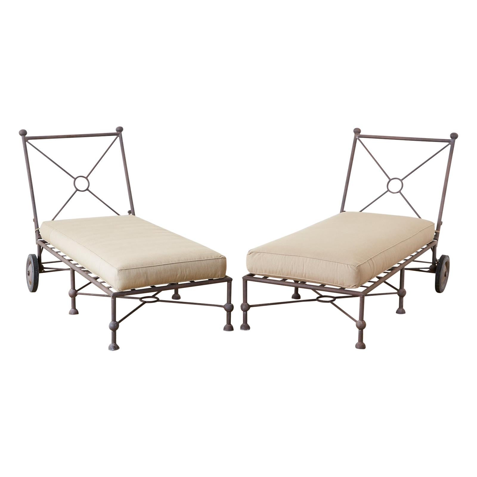 Pair of Papperzini for Salterini Style Patio Chaise Lounge Chairs