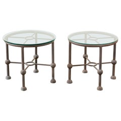 Pair of Papperzini Style Patio Garden Drink Tables