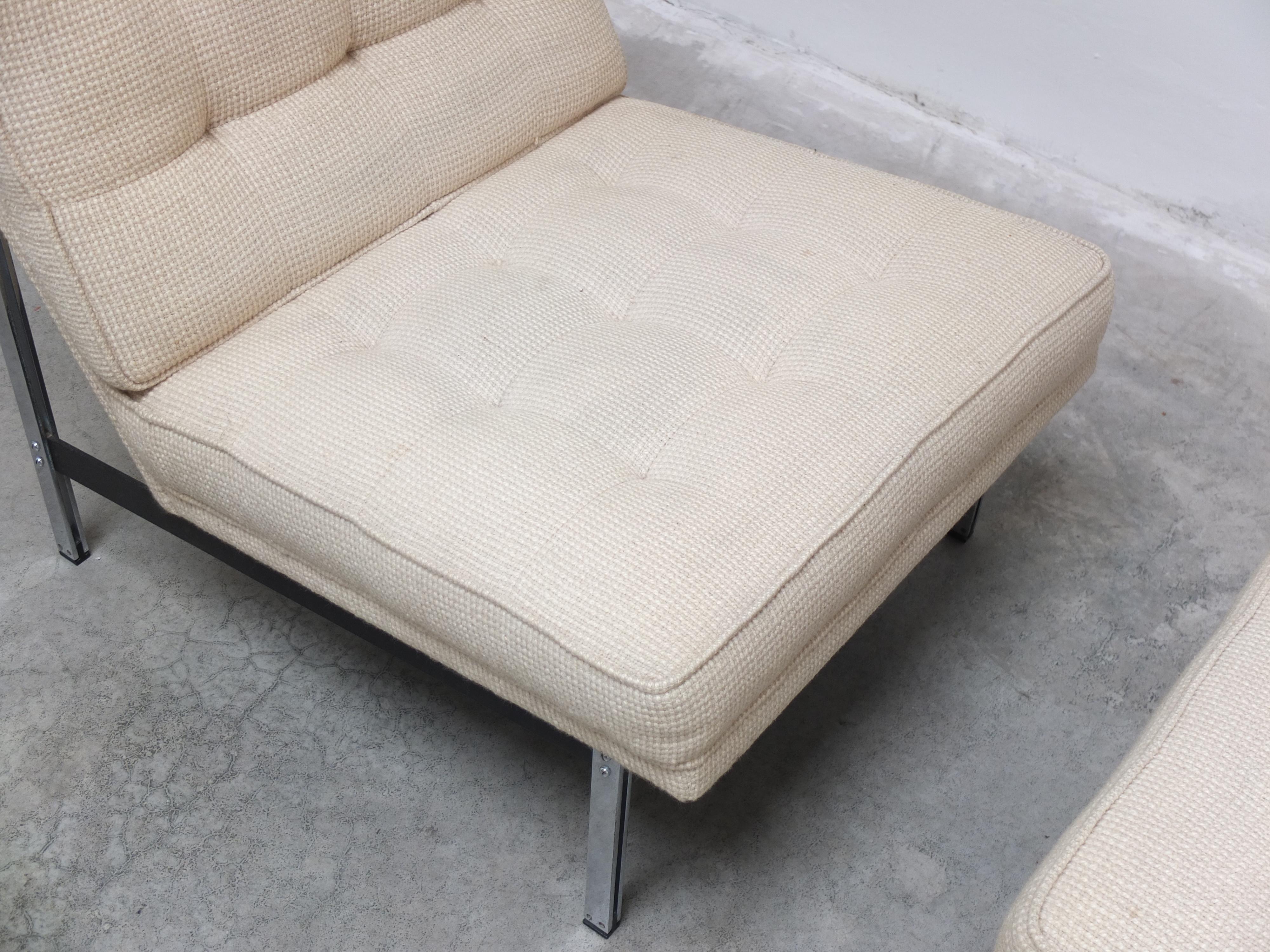 Pair of 'Parallel Bar' Lounge Chairs by Florence Knoll for Knoll, 1954 4