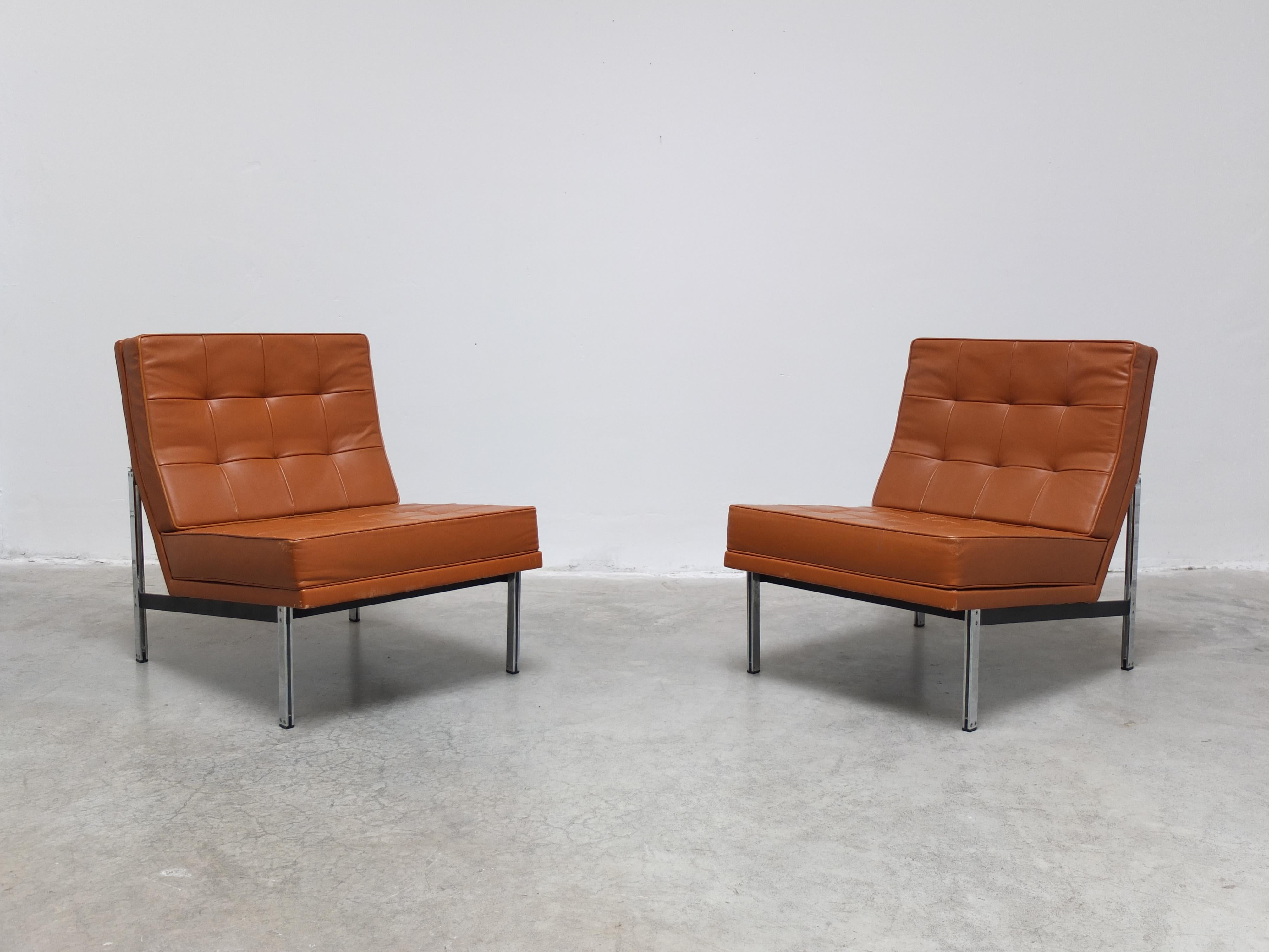 Pair of 'Parallel Bar' Lounge Chairs by Florence Knoll for Knoll, 1954 For Sale 6