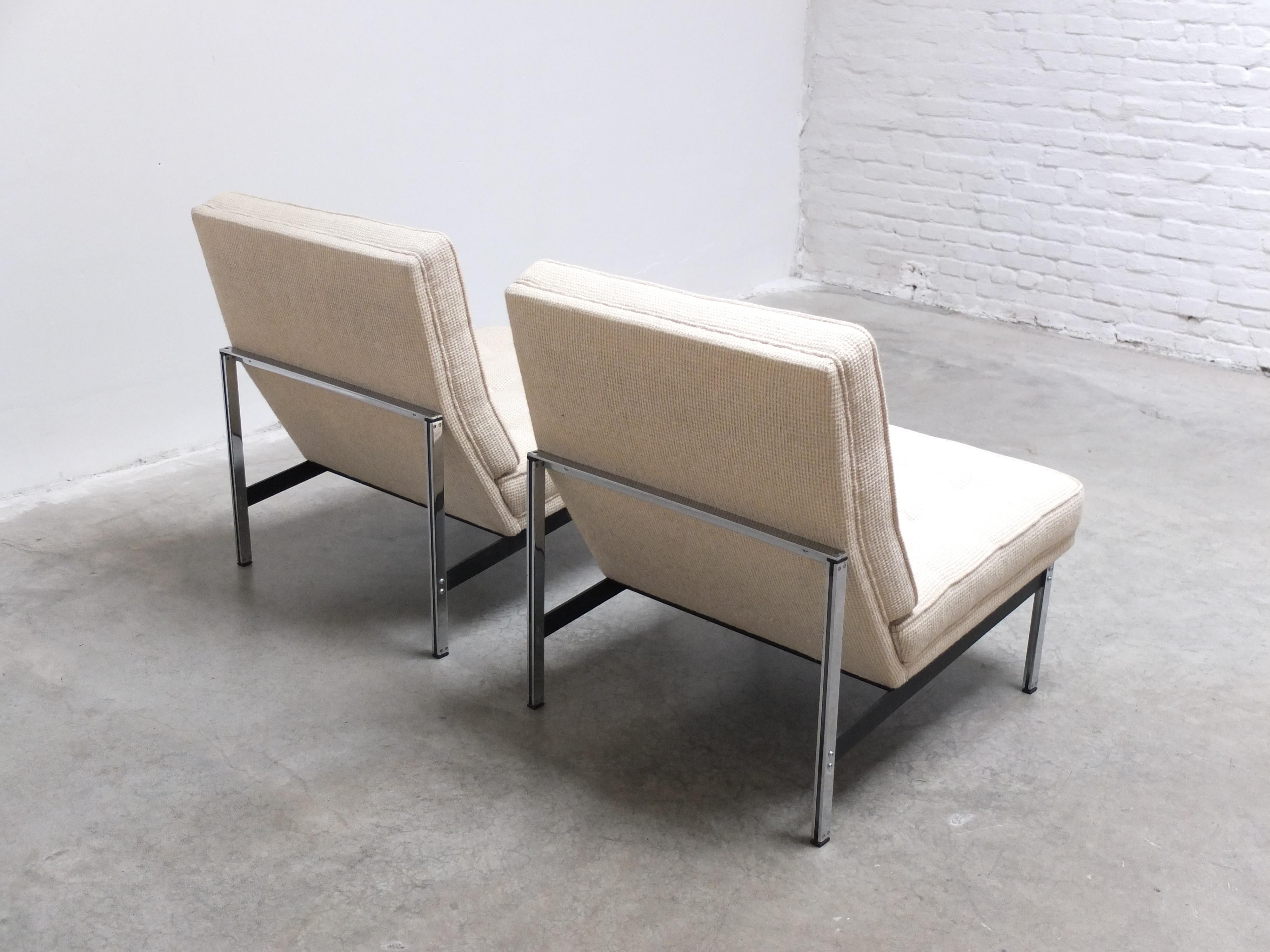 Pair of 'Parallel Bar' Lounge Chairs by Florence Knoll for Knoll, 1954 8