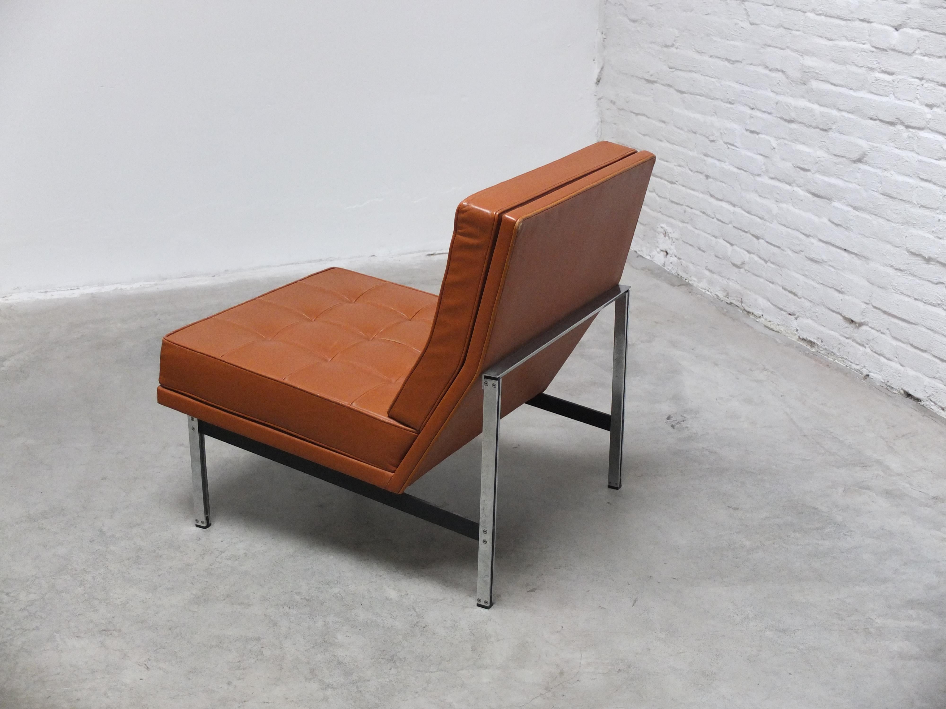 Pair of 'Parallel Bar' Lounge Chairs by Florence Knoll for Knoll, 1954 For Sale 9