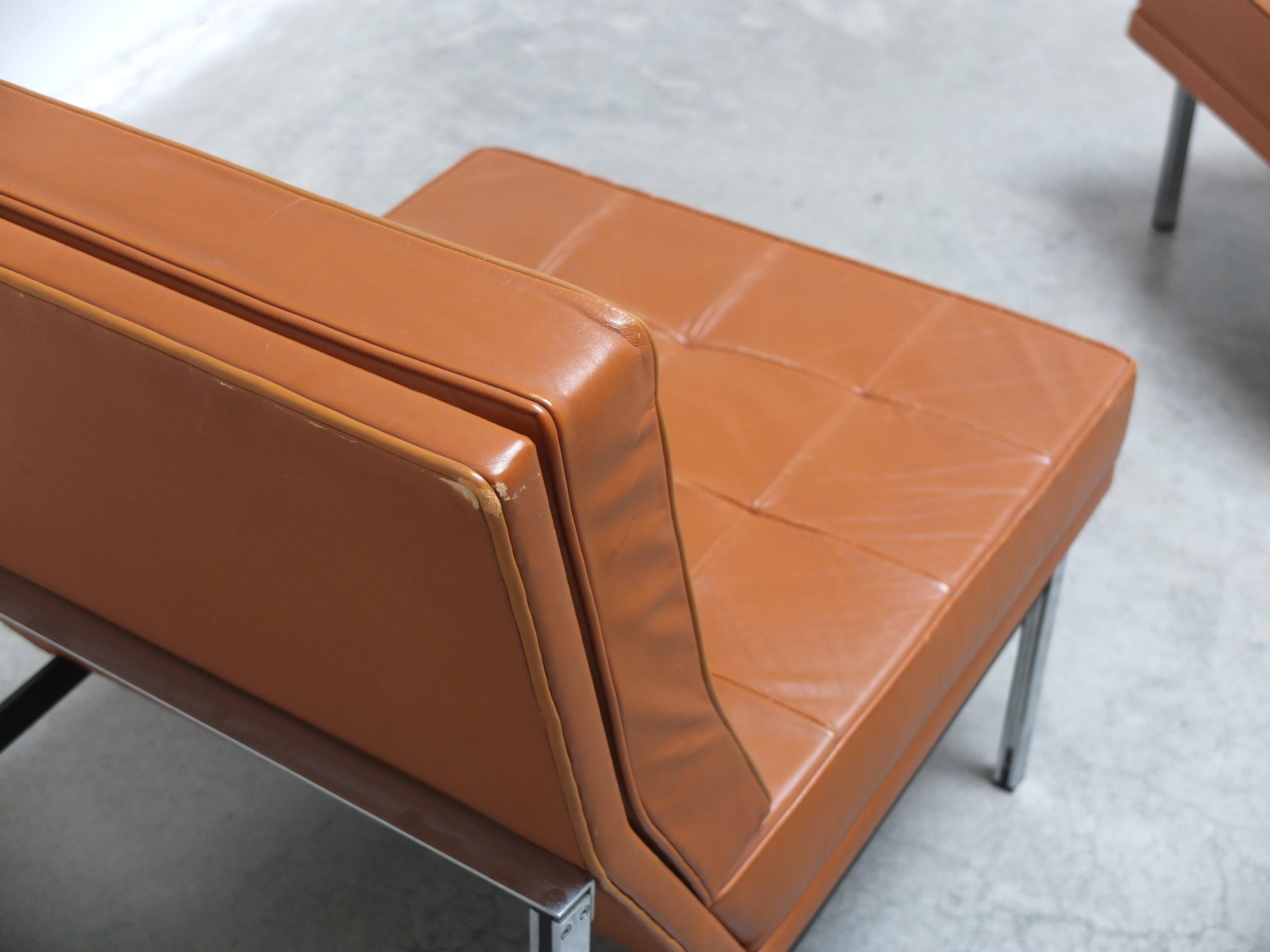 Pair of 'Parallel Bar' Lounge Chairs by Florence Knoll for Knoll, 1954 For Sale 13