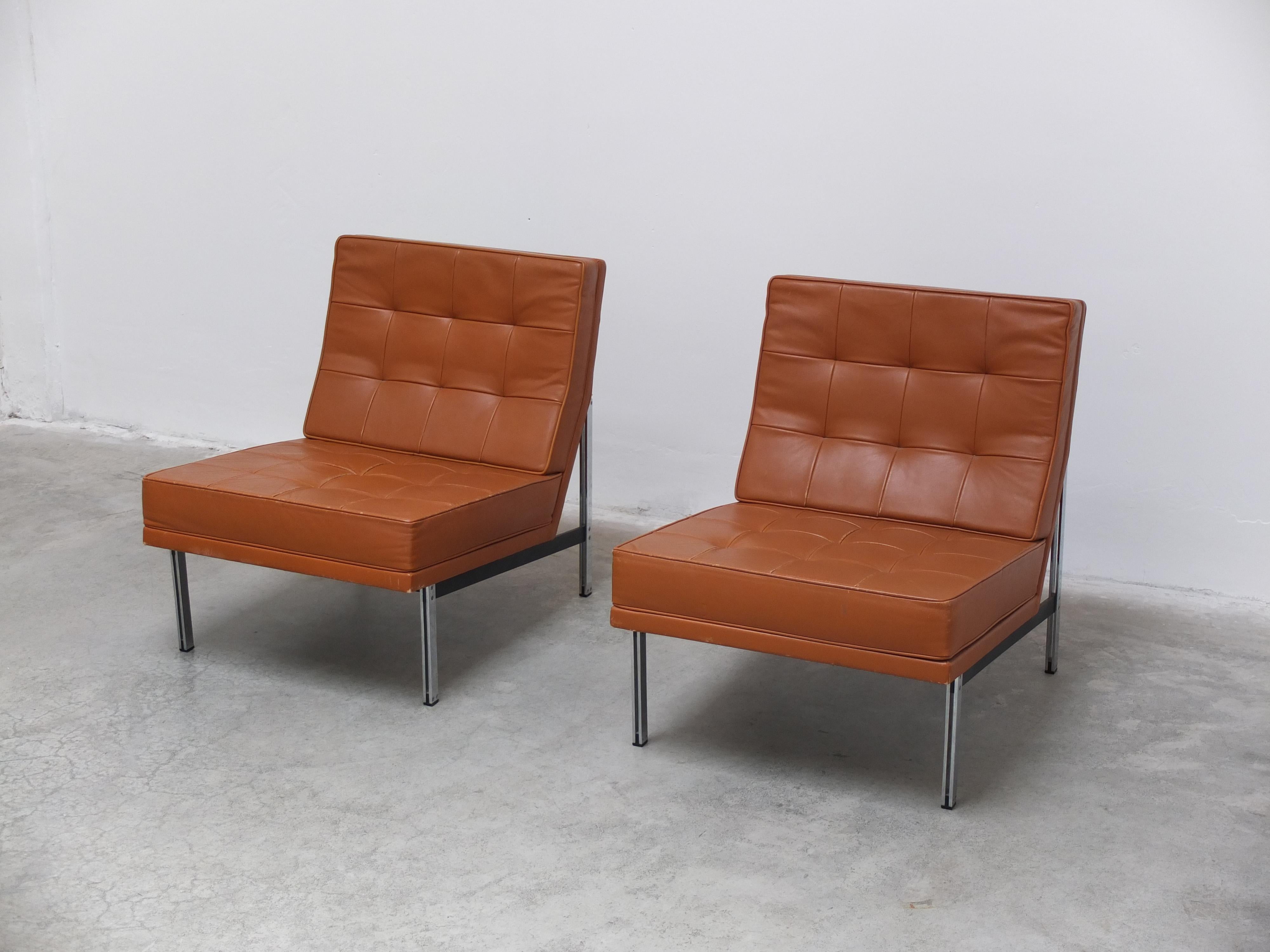 Mid-Century Modern Pair of 'Parallel Bar' Lounge Chairs by Florence Knoll for Knoll, 1954 For Sale