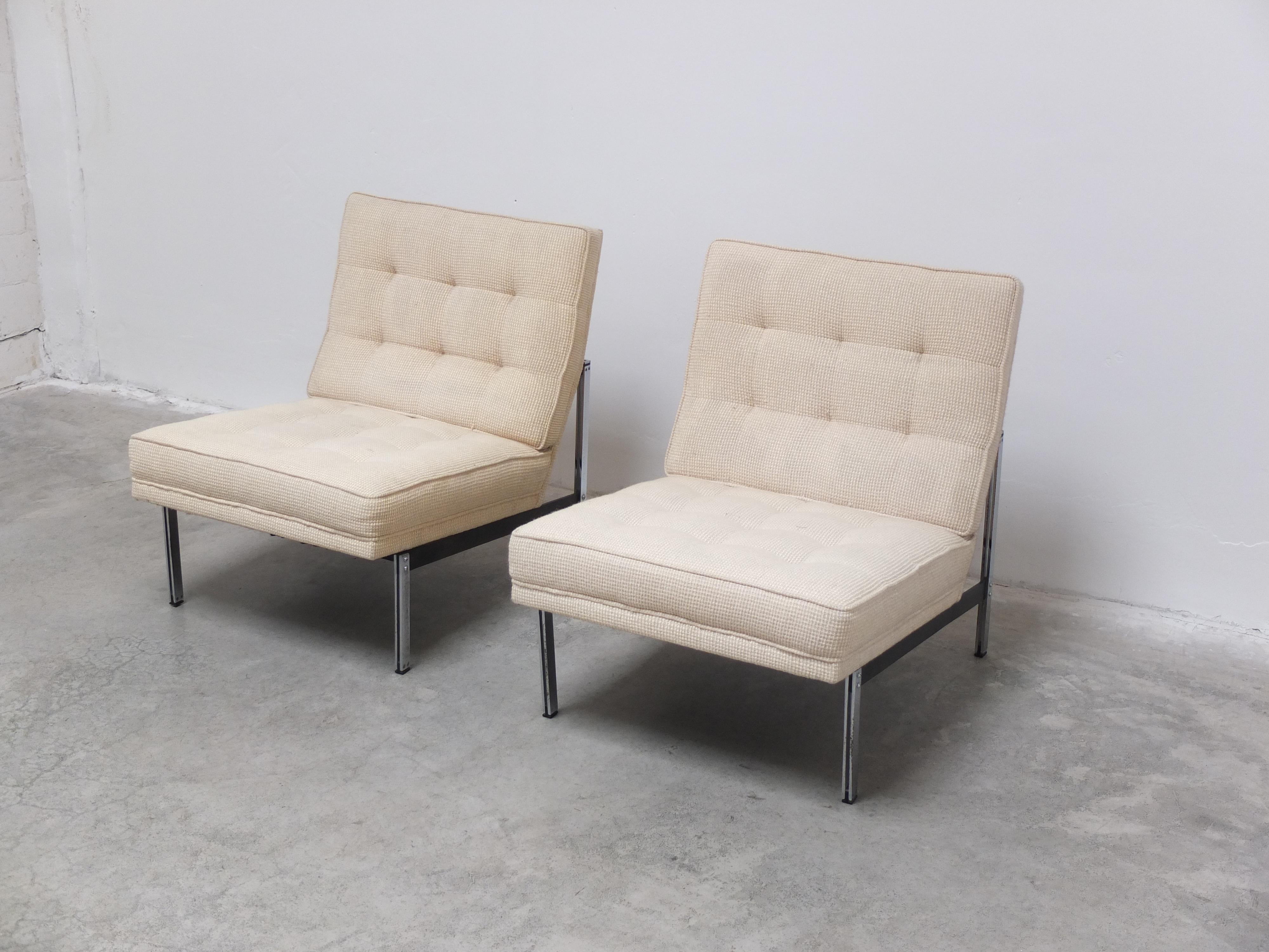 Pair of 'Parallel Bar' Lounge Chairs by Florence Knoll for Knoll, 1954 In Good Condition In Antwerpen, VAN