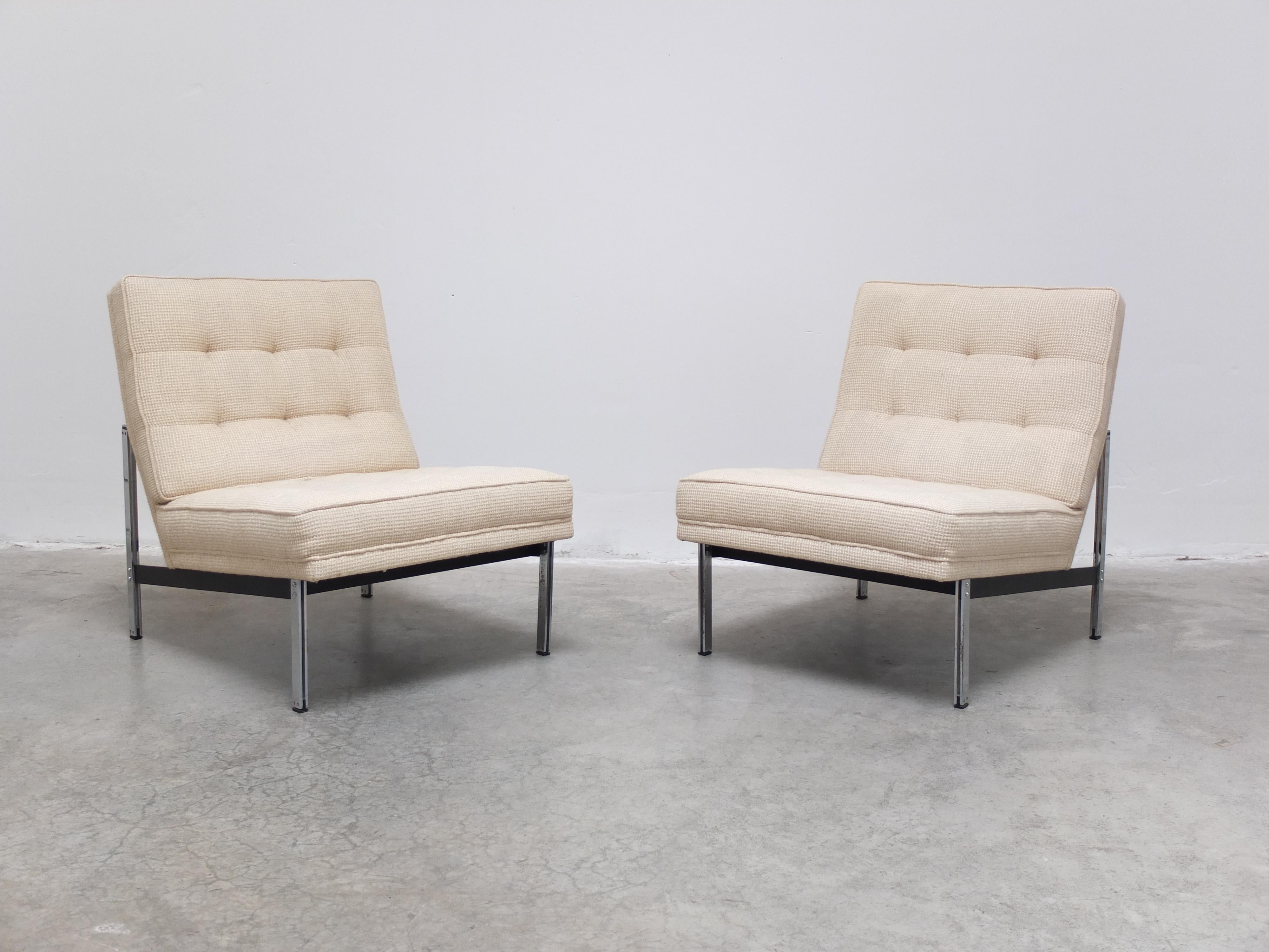 20th Century Pair of 'Parallel Bar' Lounge Chairs by Florence Knoll for Knoll, 1954