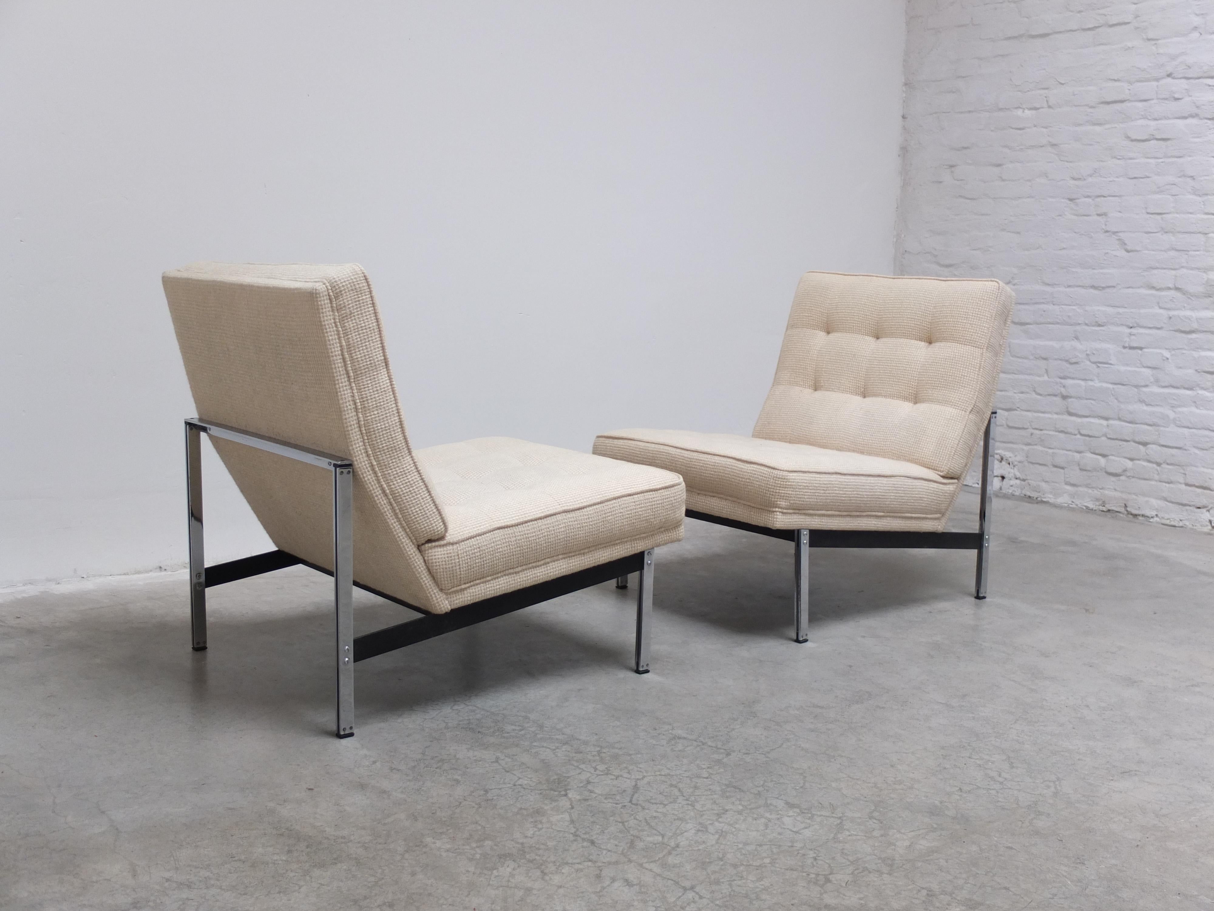 Pair of 'Parallel Bar' Lounge Chairs by Florence Knoll for Knoll, 1954 1