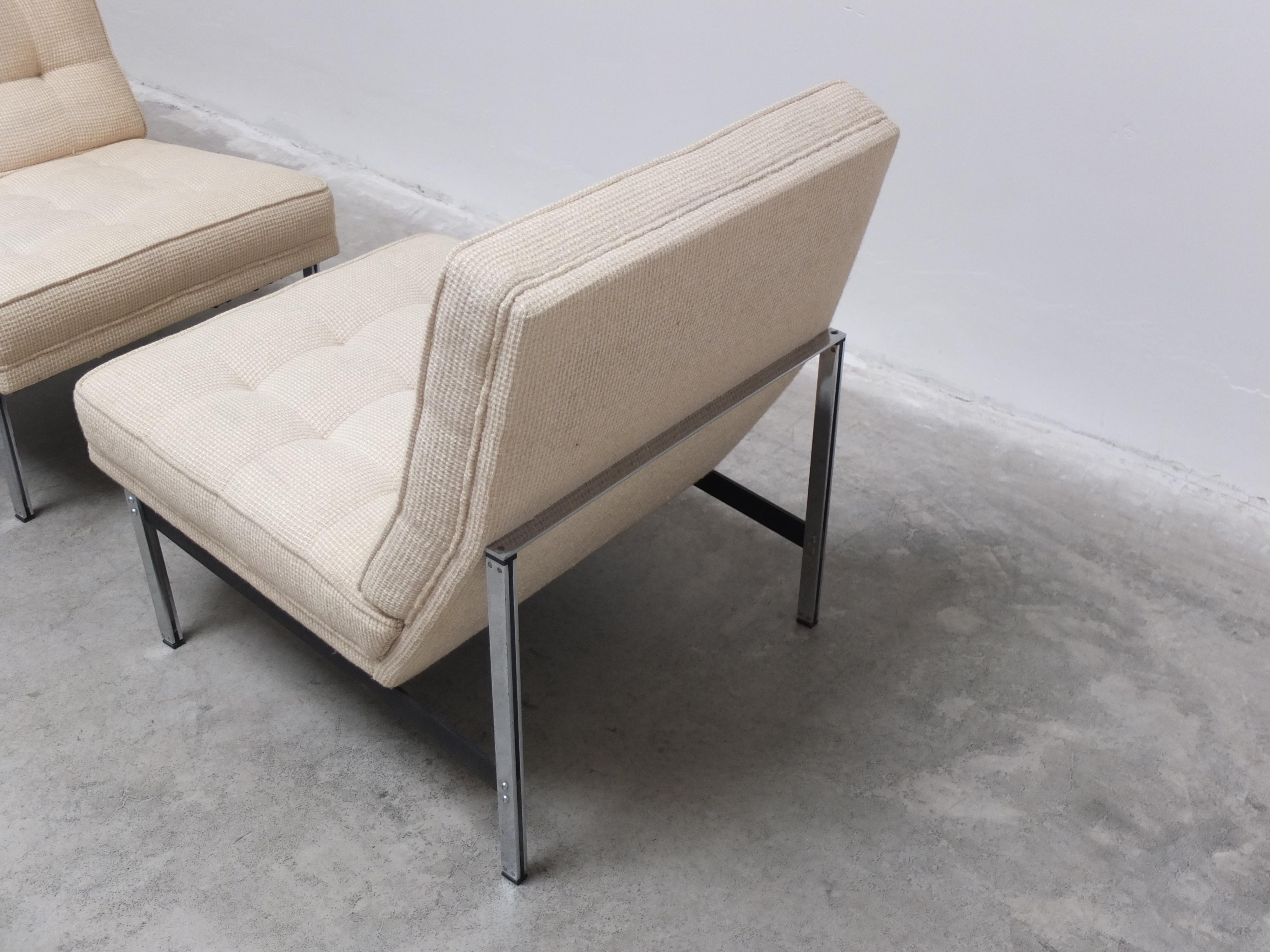 Pair of 'Parallel Bar' Lounge Chairs by Florence Knoll for Knoll, 1954 2