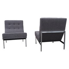 Pair of Parallel Bar Lounge Chairs, Model 51, by Florence Knoll