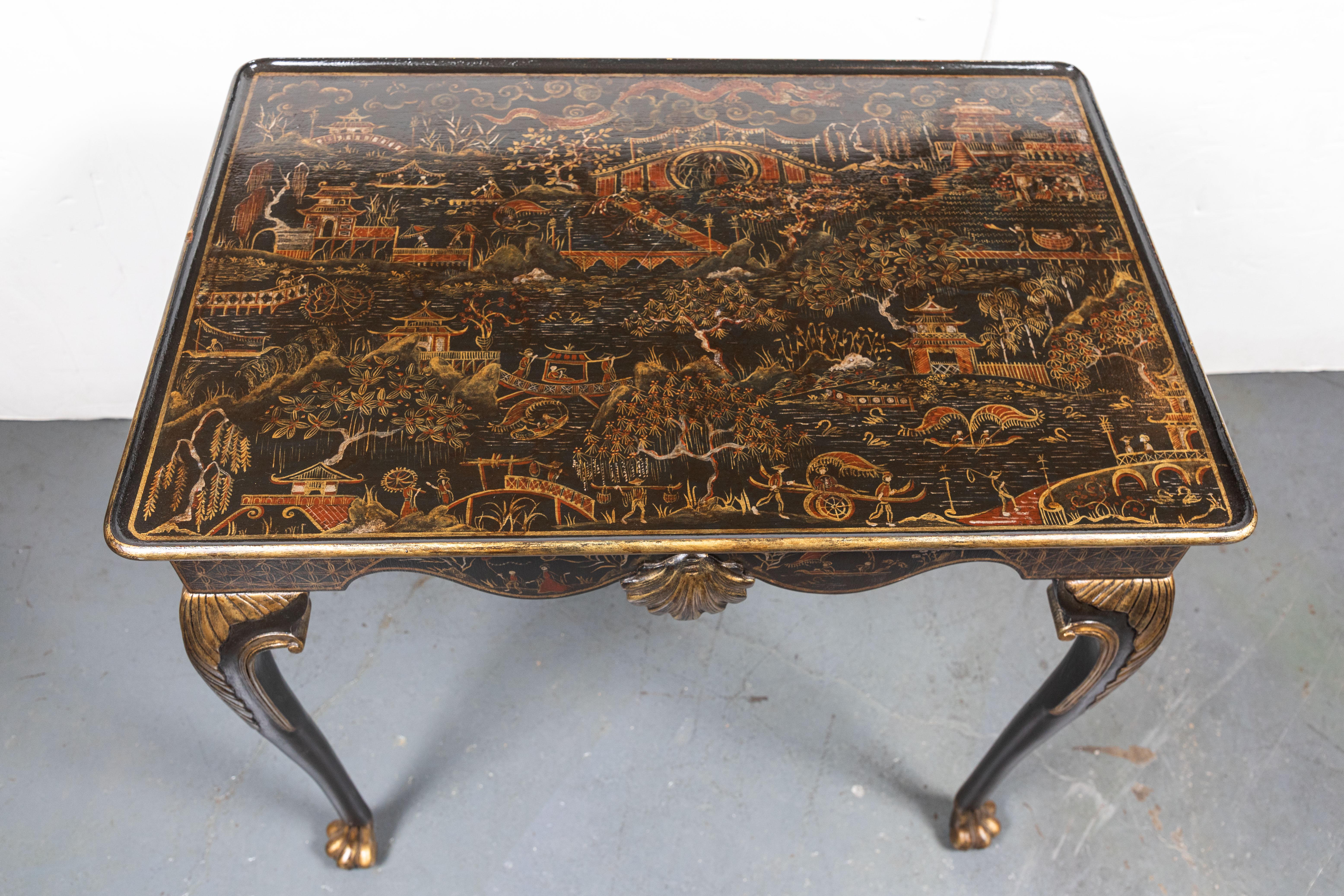 Pair of Parcel-Gilt, Chinoiserie Side Tables 3