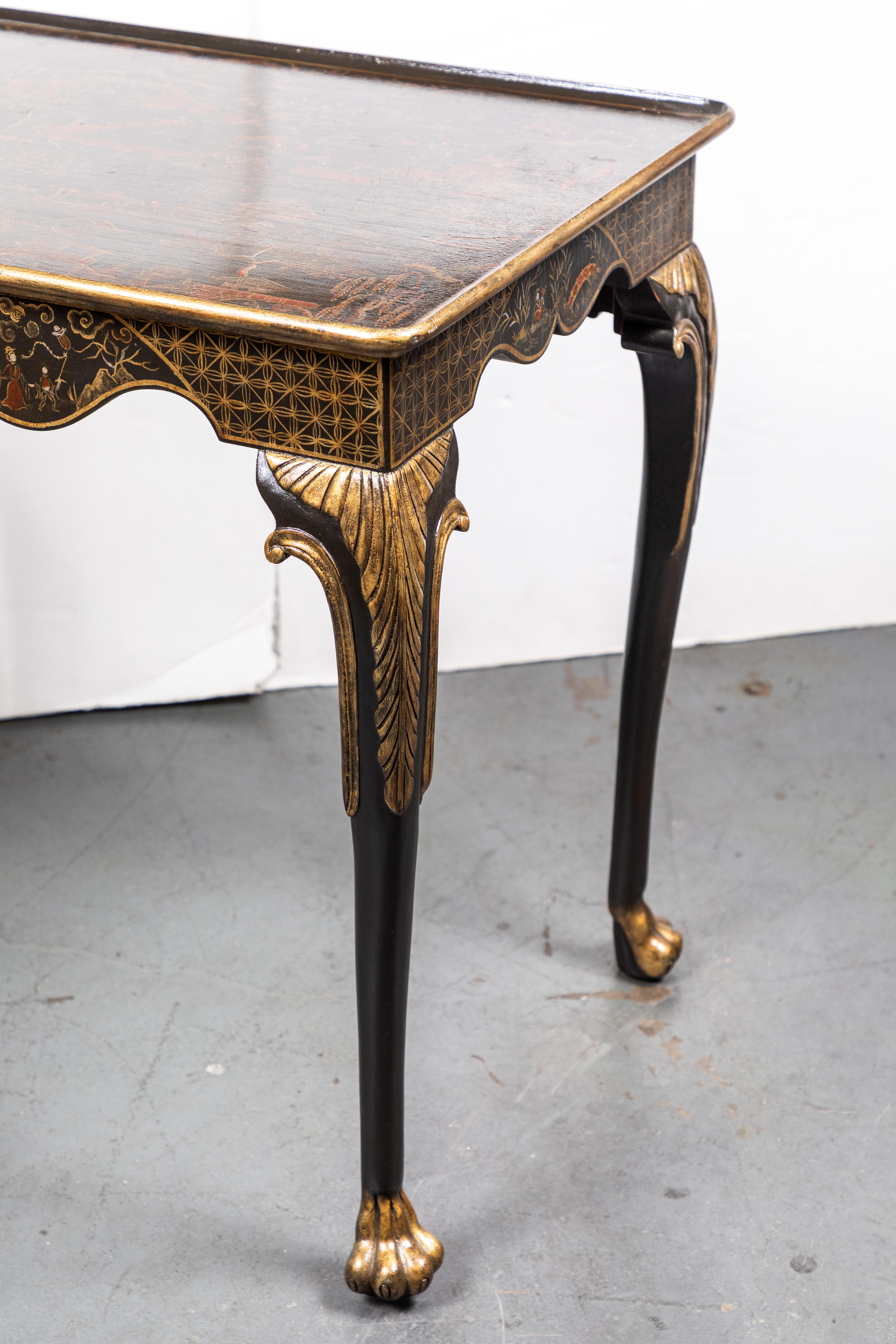 20th Century Pair of Parcel-Gilt, Chinoiserie Side Tables