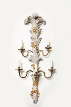 The Annabella Sconces by David Duncan, Partial-Gilt Five Arm Wall Lights