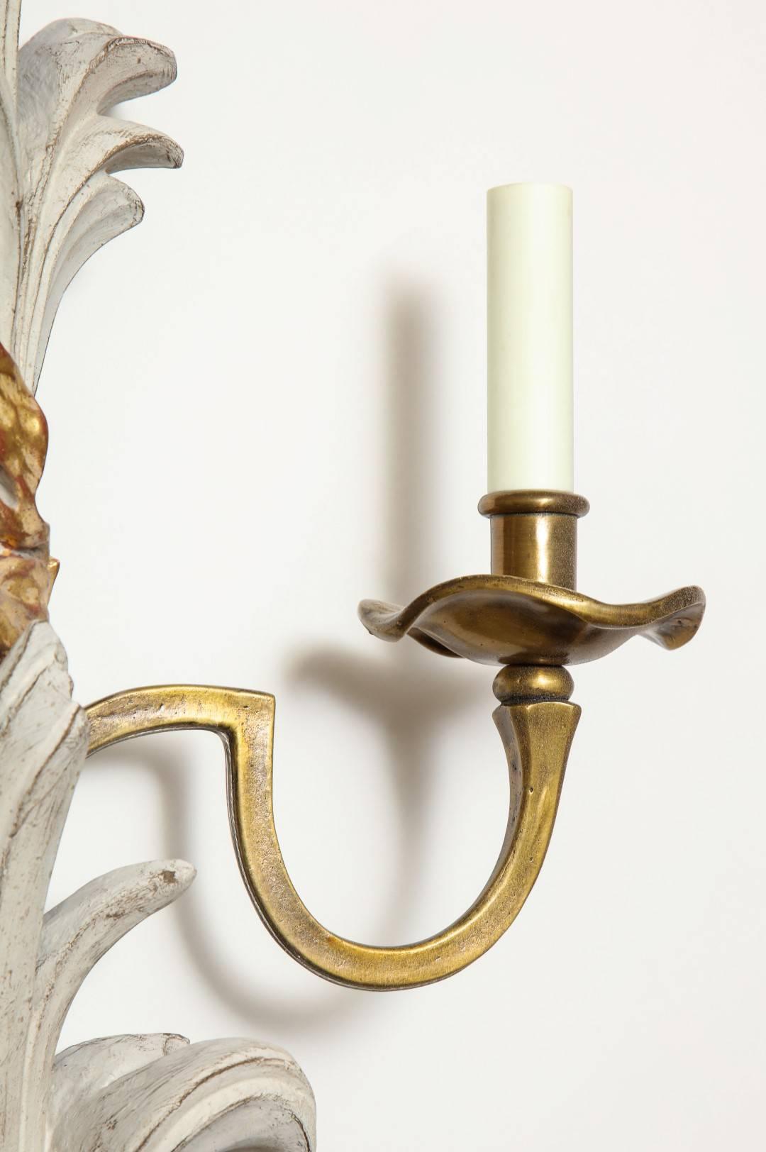 The Annabella Sconces by David Duncan, Parcel-Gilt Five Arm Wall Lights  For Sale 1