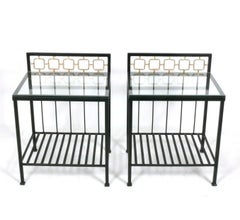 Pair of Parcel Gilt Iron Nightstands