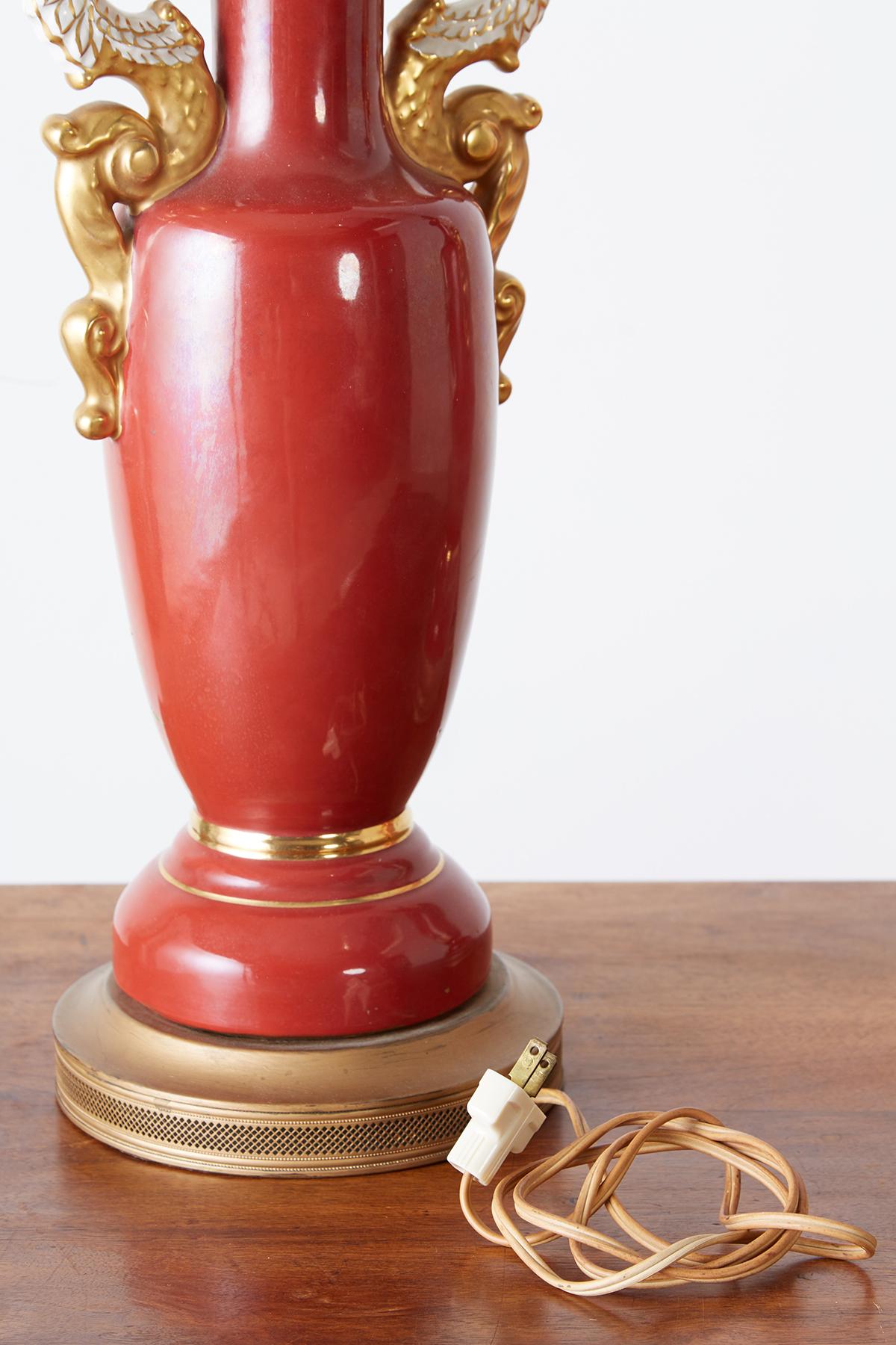 Pair of Parcel Gilt Porcelain Chinoiserie Vase Table Lamps 7