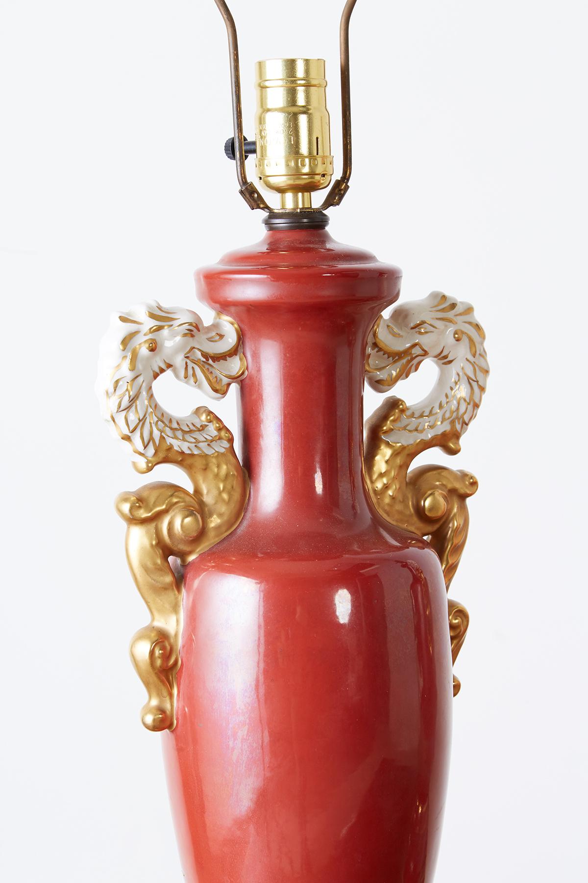 Pair of Parcel Gilt Porcelain Chinoiserie Vase Table Lamps 10