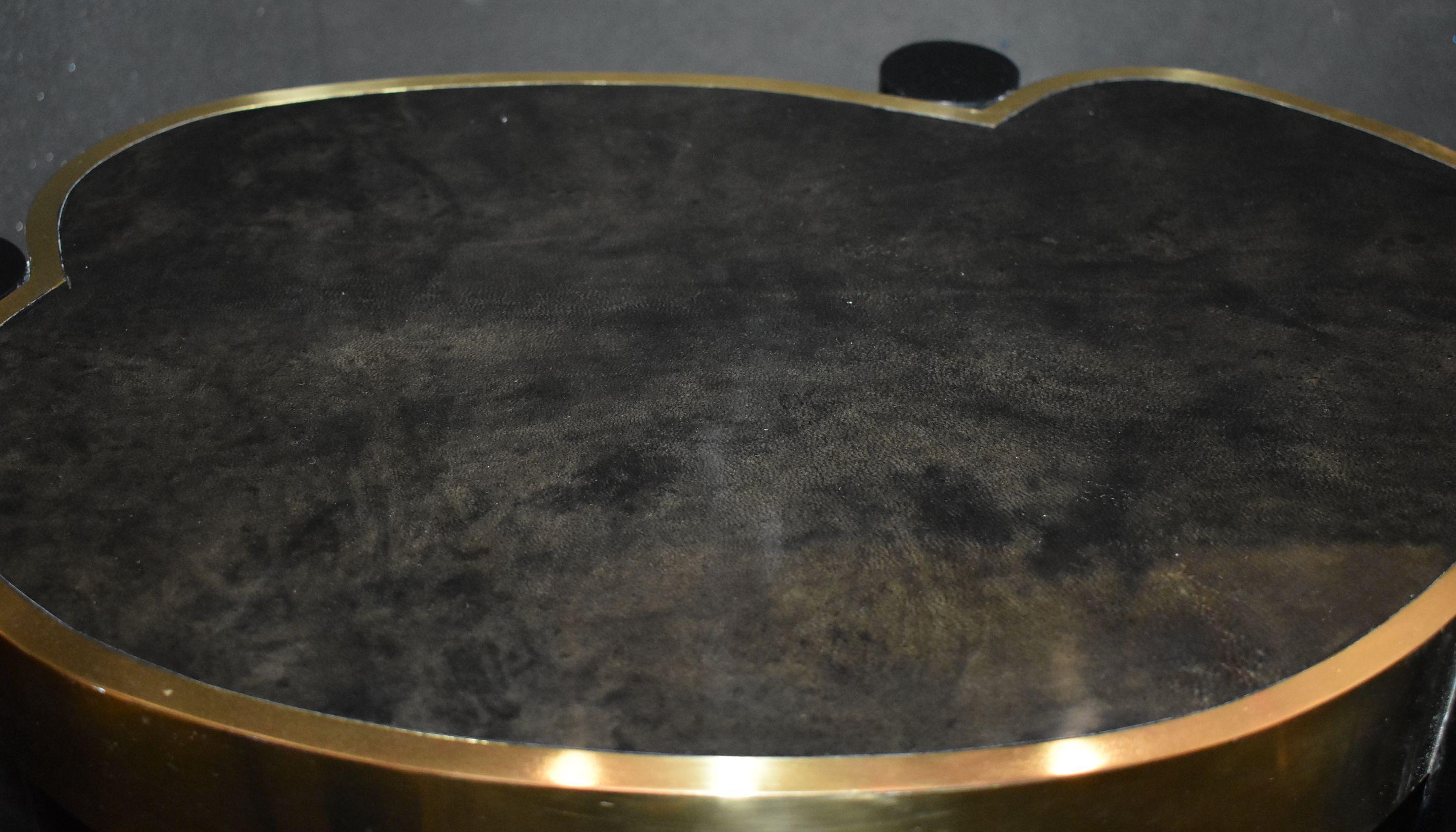 Pair of Parchment and Brass Side Tables 1
