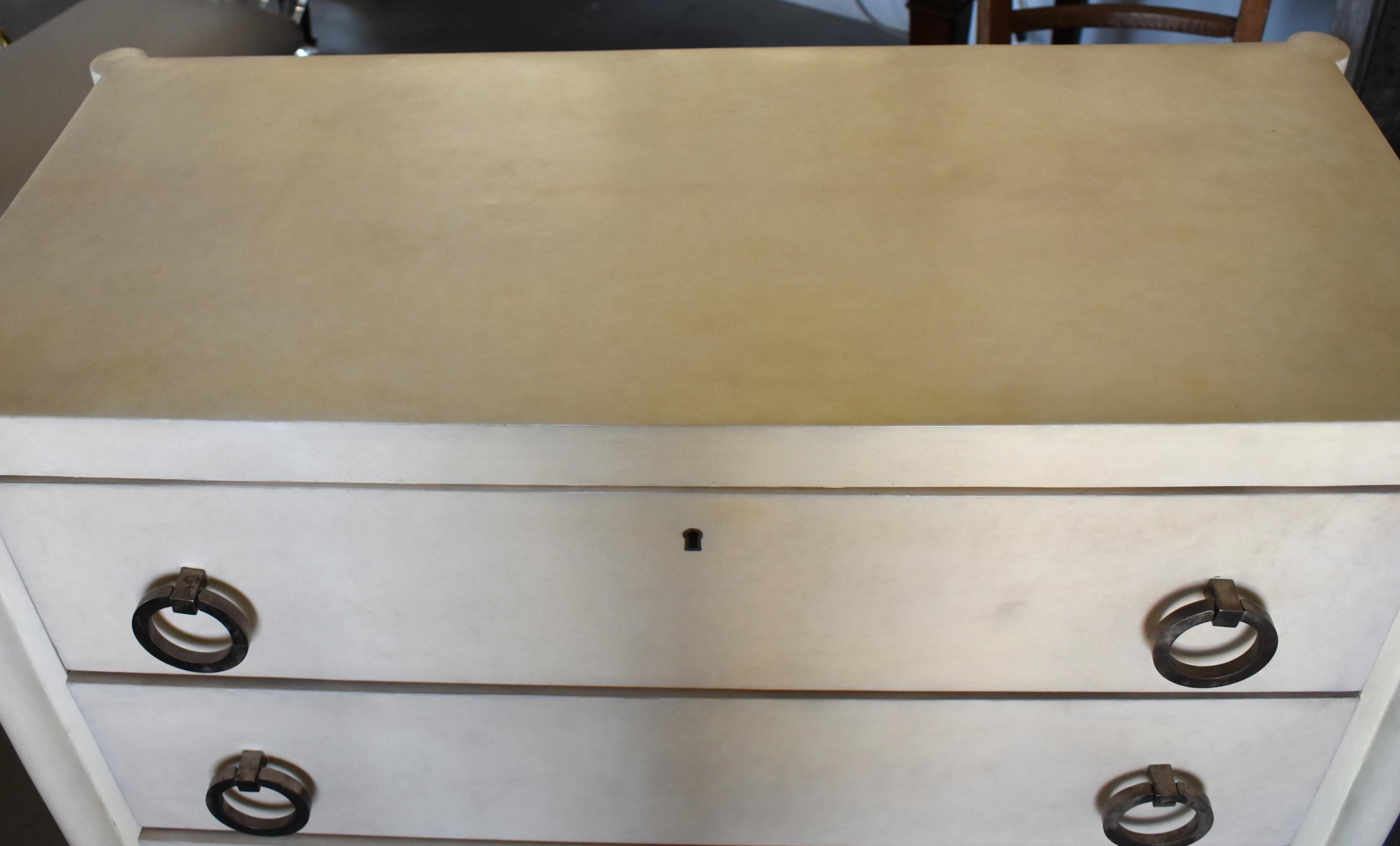 Late 20th Century Pair of Parchment Chest of Drawers