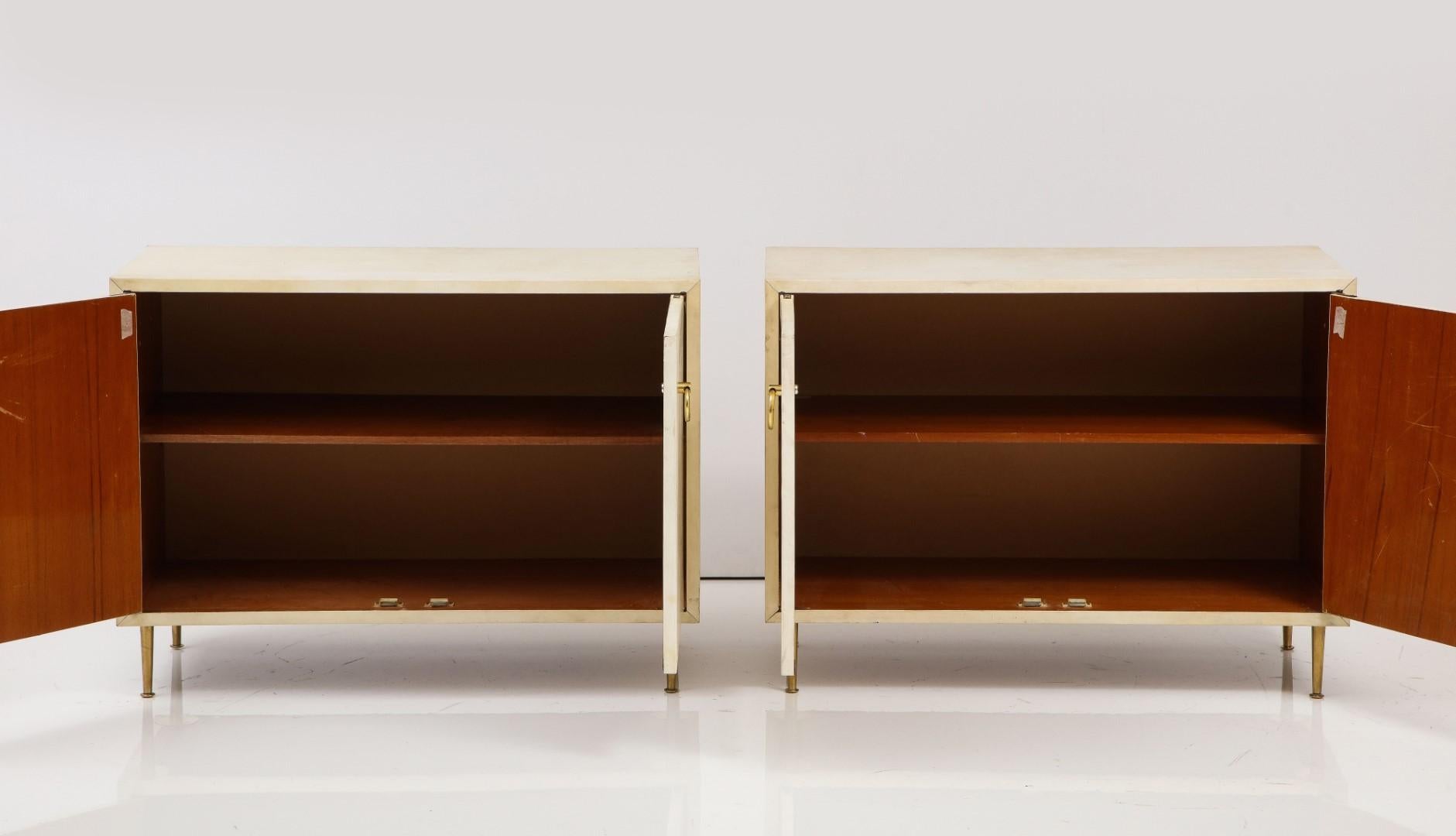 Italian Pair of Parchment Chests in the Manner of Gio Ponti