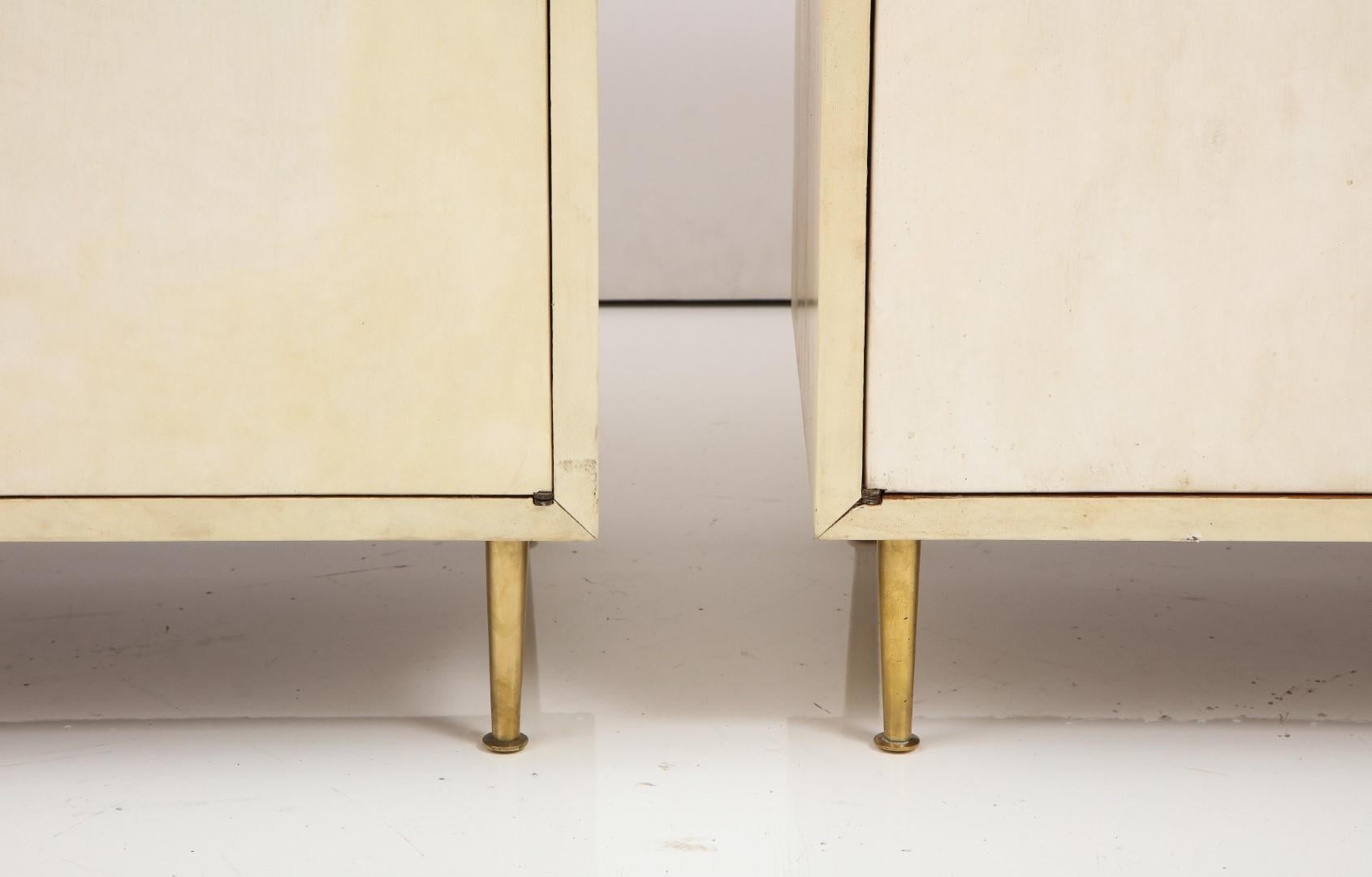 Mid-20th Century Pair of Parchment Chests in the Manner of Gio Ponti