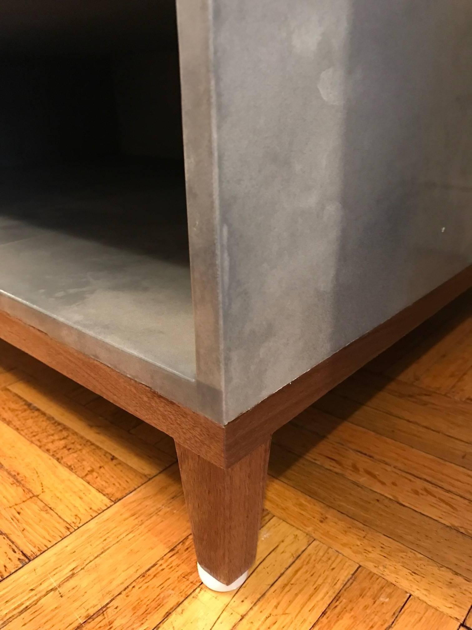 Modern Gray Goat Parchment Side Tables For Sale