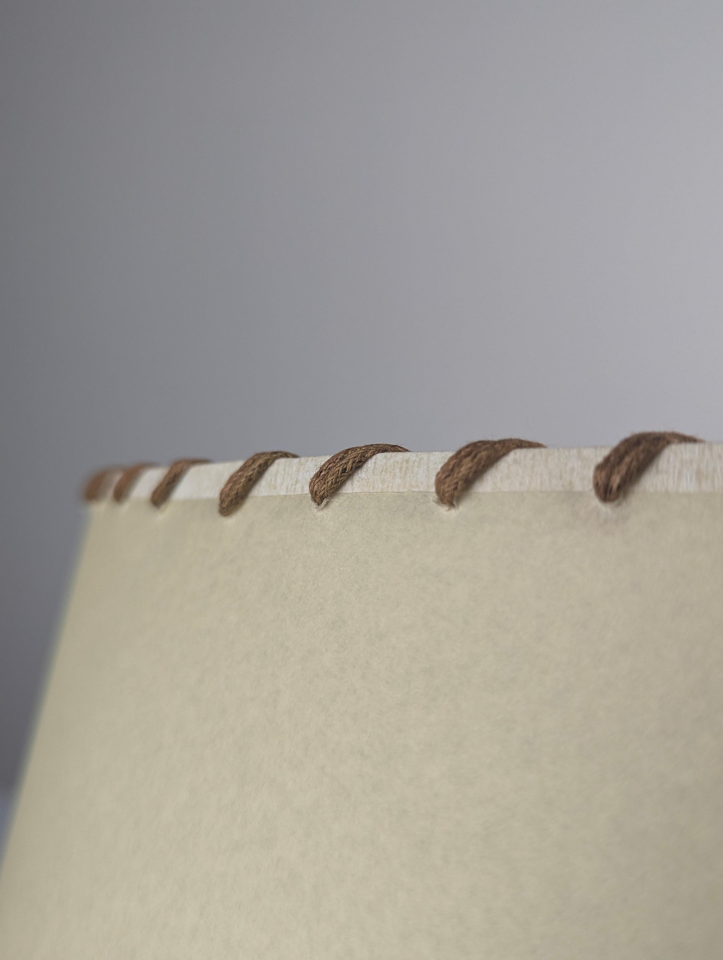 Contemporary Pair of parchment paper and rope lampshades For Sale