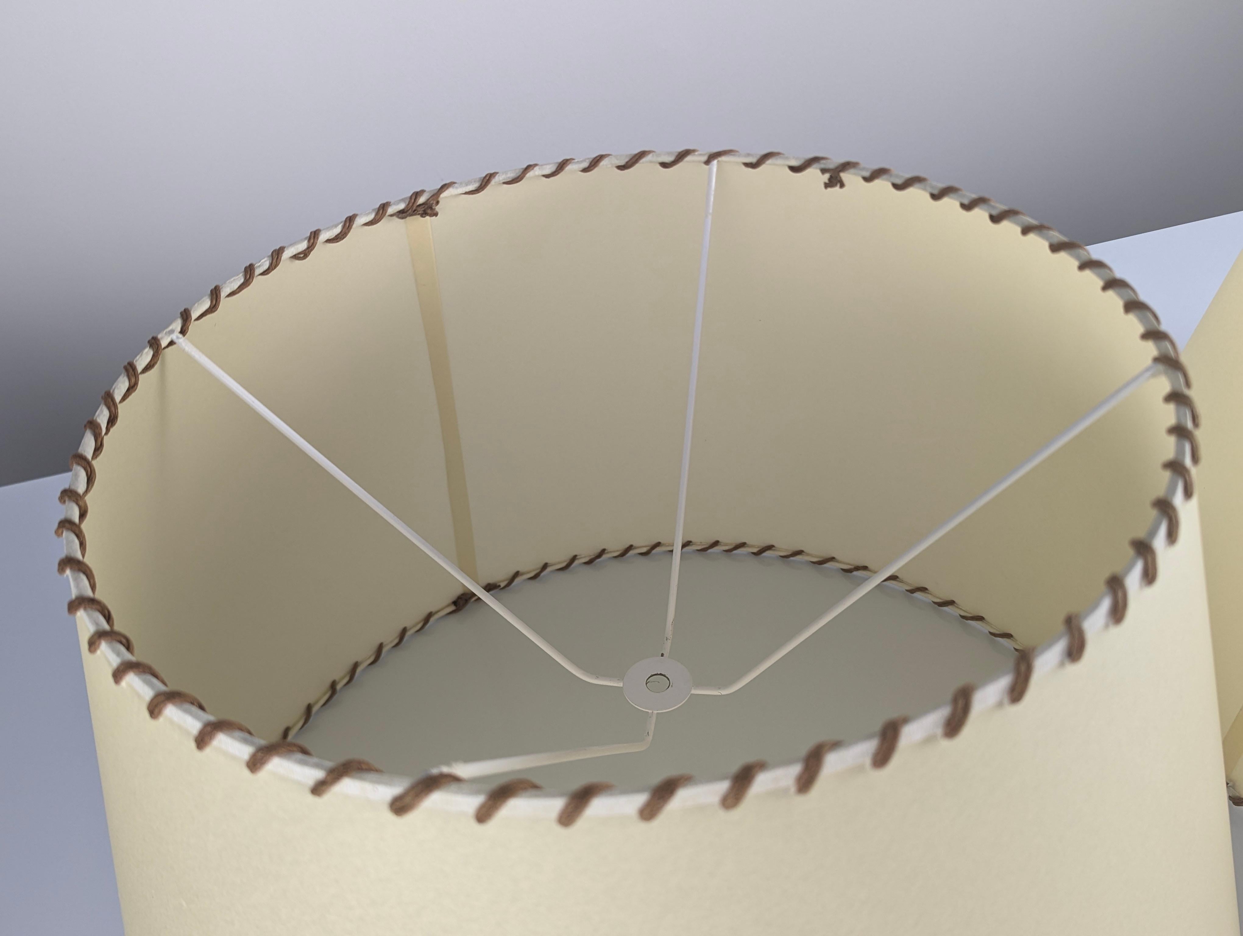 Rope Pair of parchment paper and rope lampshades For Sale