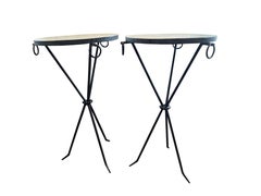 Pair of Parchment Top Tables in the style of Jean-Michel Frank