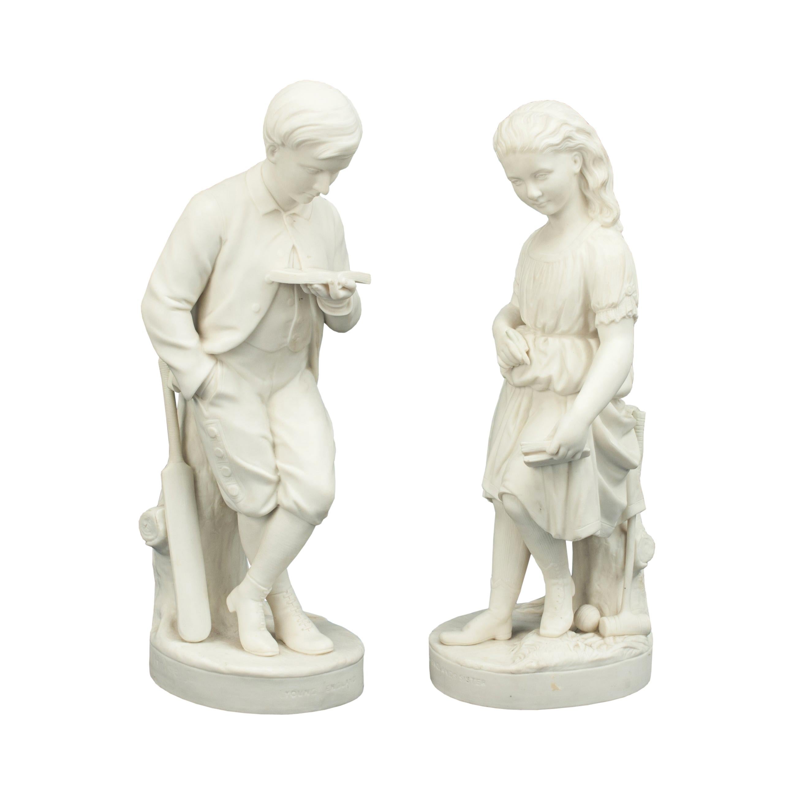 Pair of Parian Figures, Young England & Young England's Sister