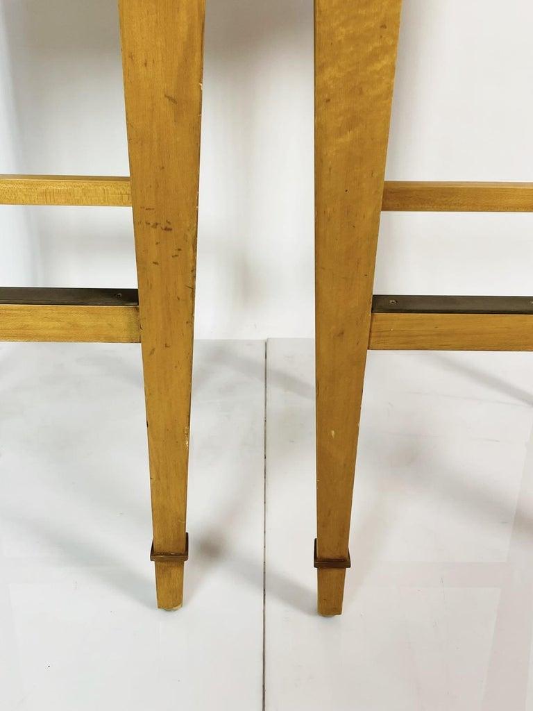 Pair of Paris Hall Harlequin Bar Stools by John Hutton for Donghia For Sale 3
