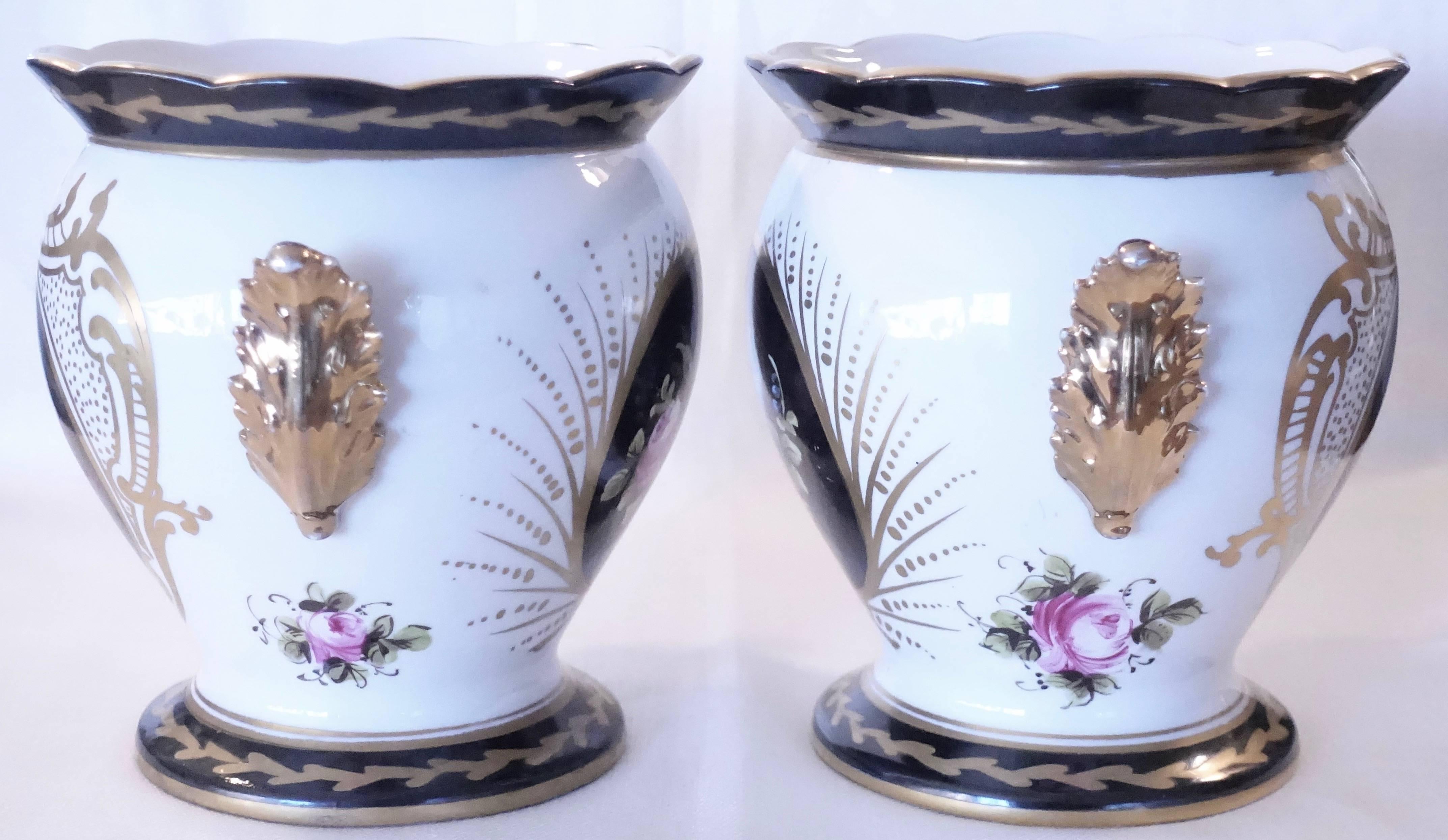 Late 19th Century Pair of Paris Porcelain Cachepots