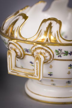 Pair of Paris Porcelain Cornflower Decorated Verrieres, circa 1795