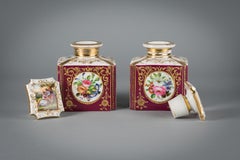 Pair of Paris Porcelain Perfume Bottles, circa 1860