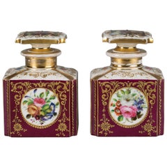 Pair of Paris Porcelain Perfume Bottles, circa 1860