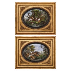 Pair of Paris Porcelain Plaques after Desportes