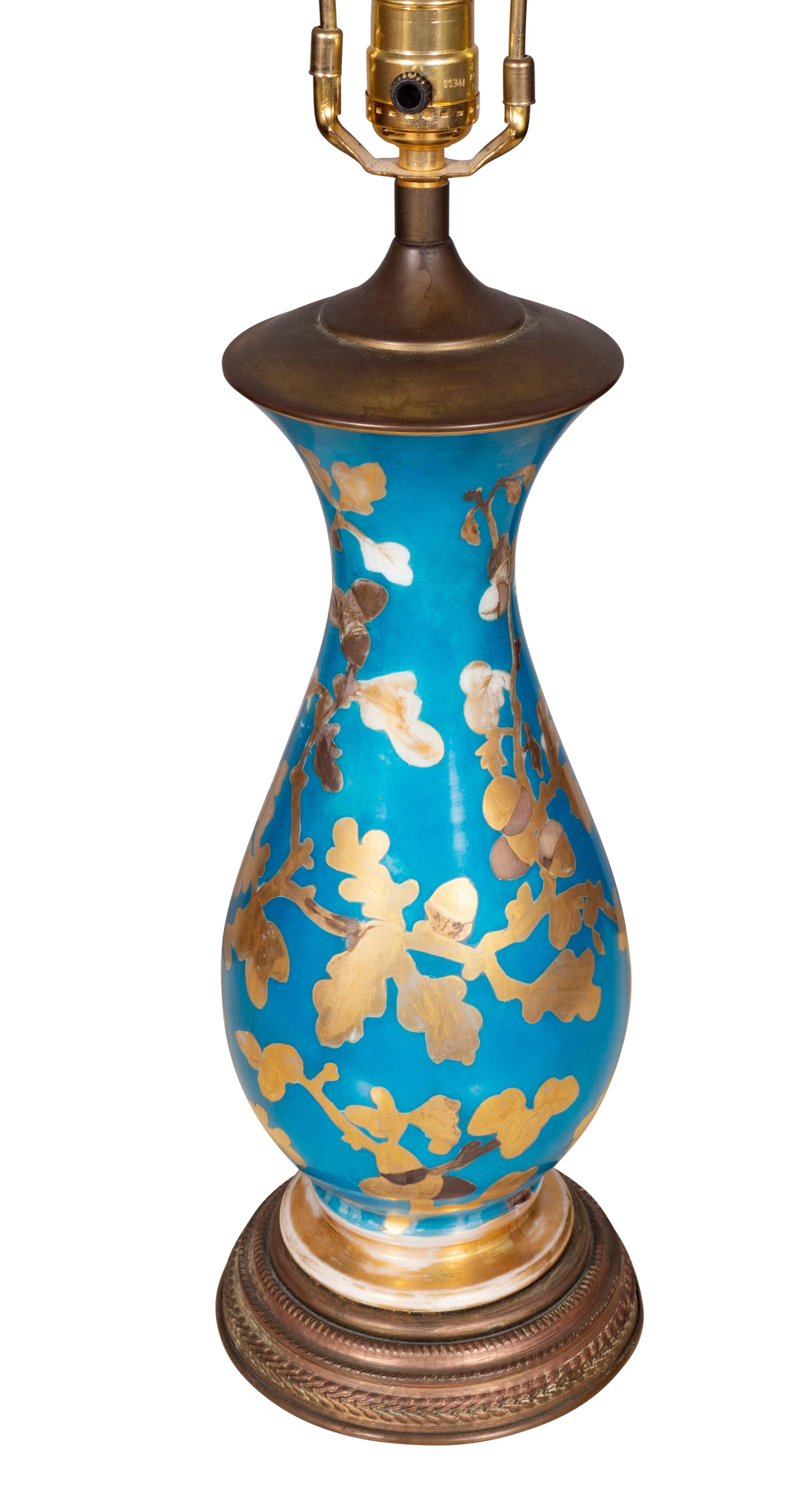 19th Century Pair of Paris Porcelain Table Lamps For Sale
