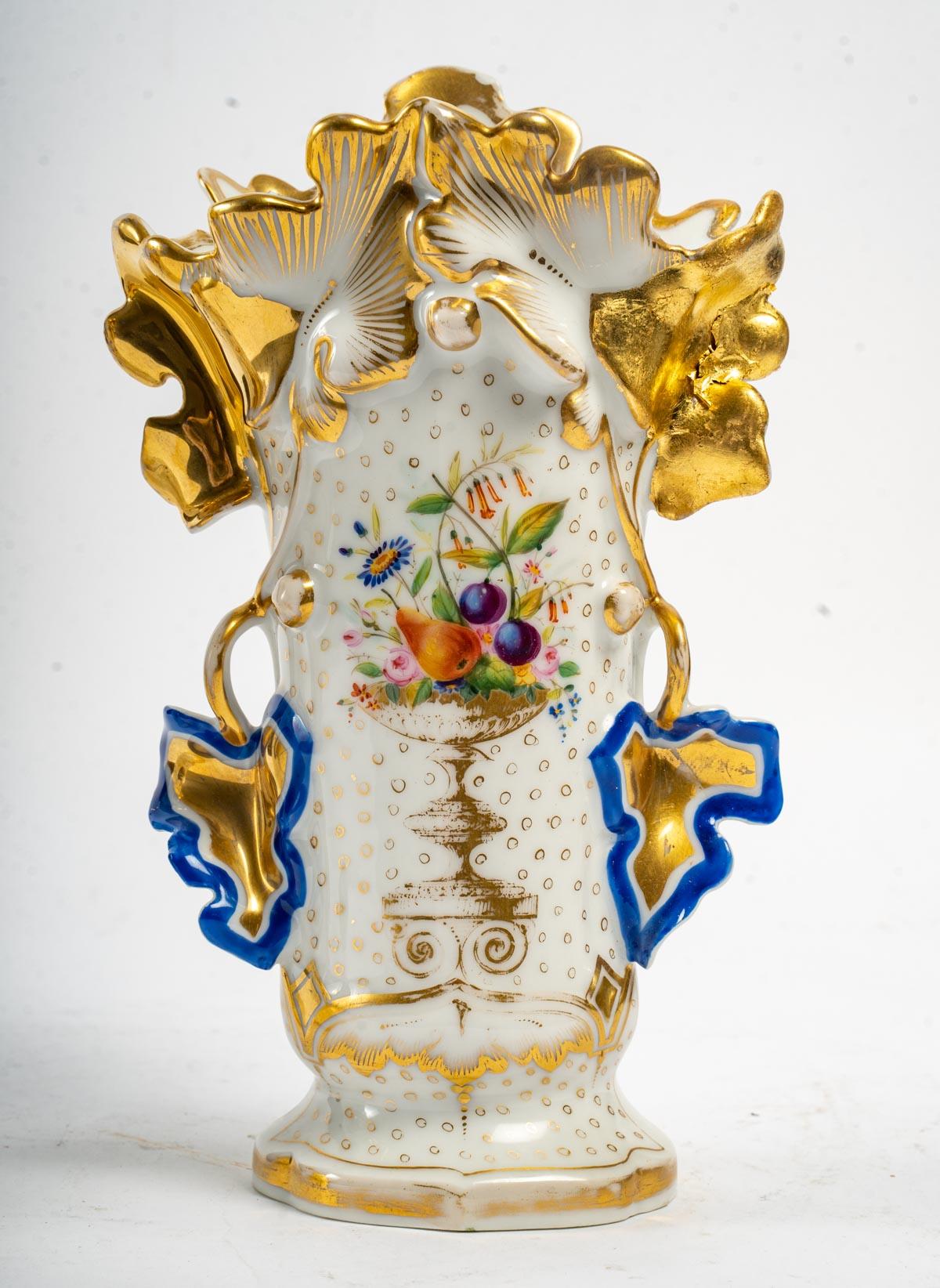 Late 19th Century Pair of Paris Porcelain Vases, 19th Century