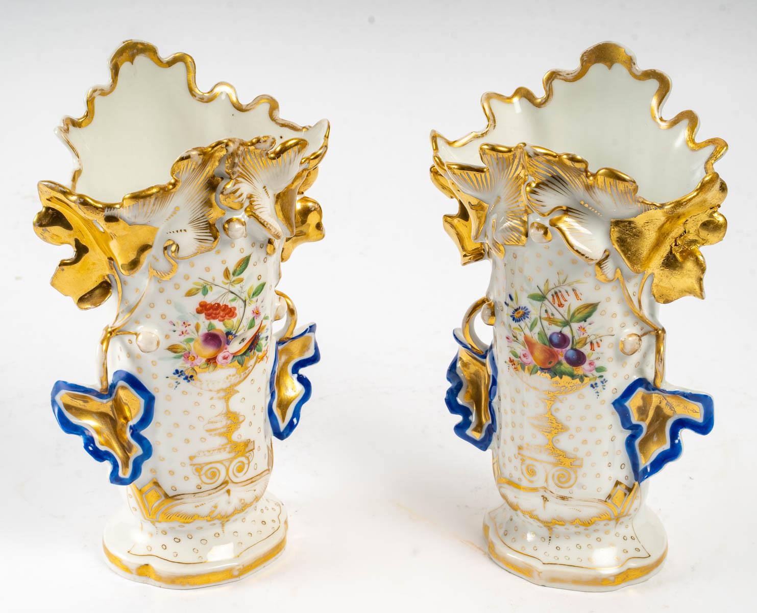 Pair of Paris Porcelain Vases, 19th Century 3