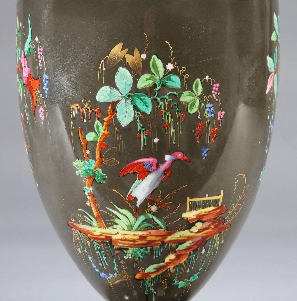 French Pair of Paris Porcelain Vases as Lamps