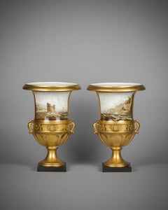 Pair of Paris Porcelain Vases, circa 1820
