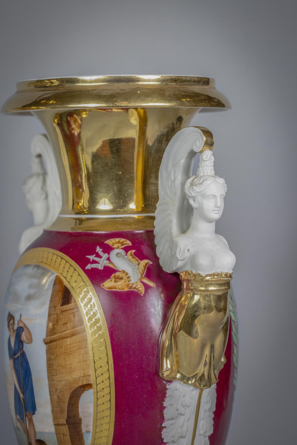 Paire de vases en porcelaine de Paris, vers 1830 Bon état - En vente à New York, NY