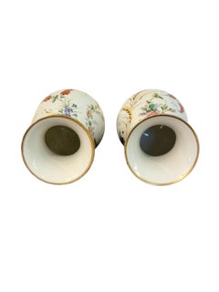 Pair of Paris Porcelain Vases with Hand-Painted Floral Bouquets, c.1880