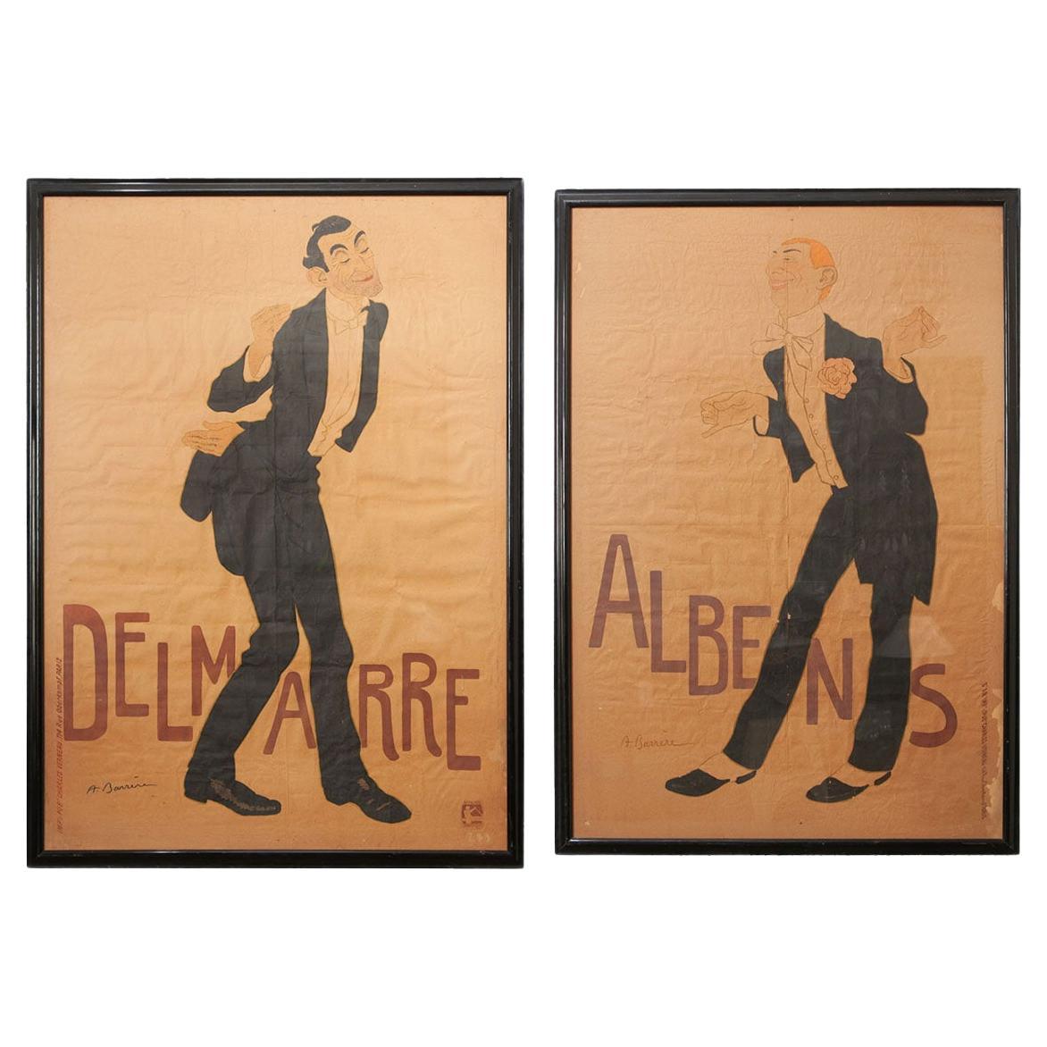 Pair of Parisian Framed Art Deco Cinema Posters For Sale at 1stDibs
