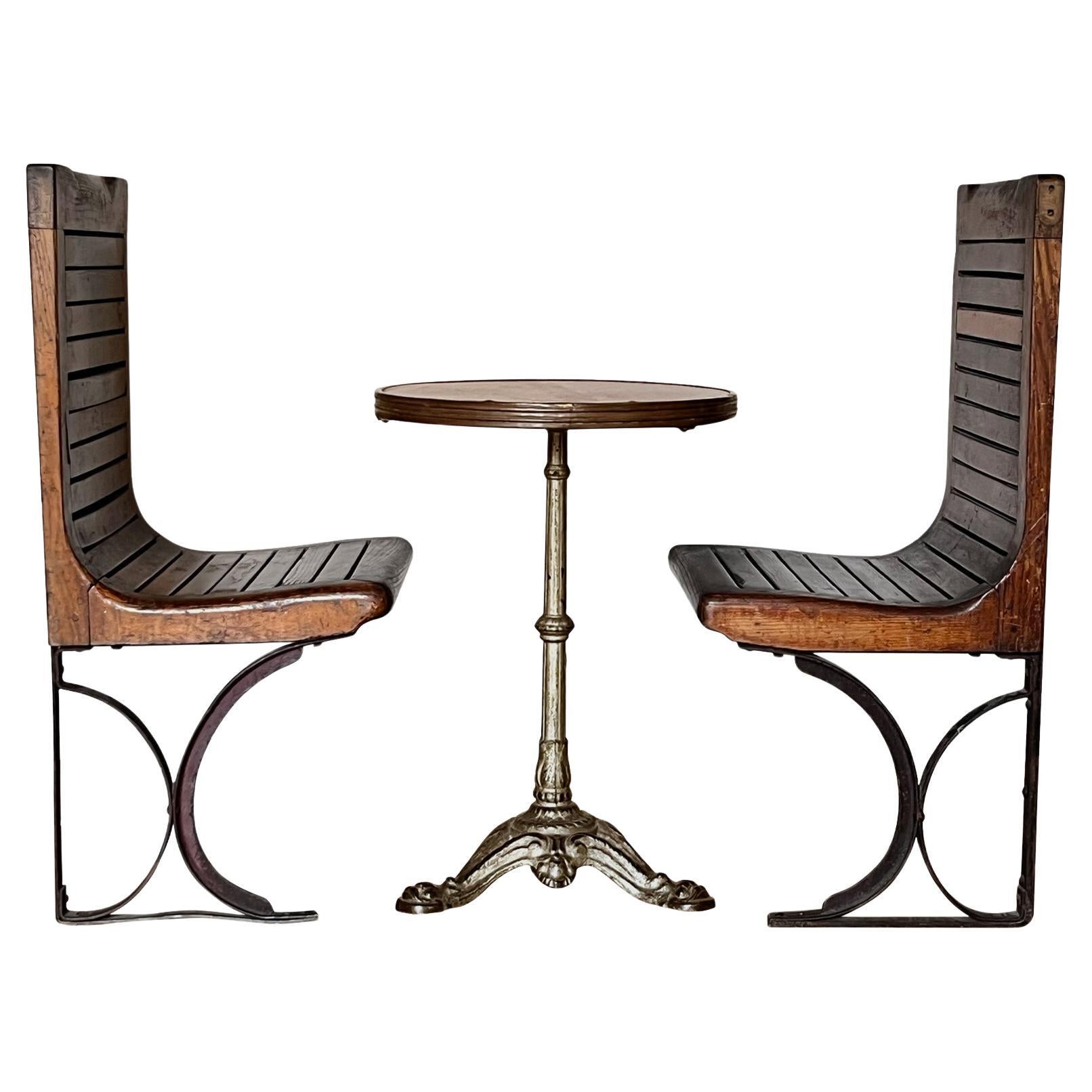 Pair of parisian metropolitan chairs 1920
