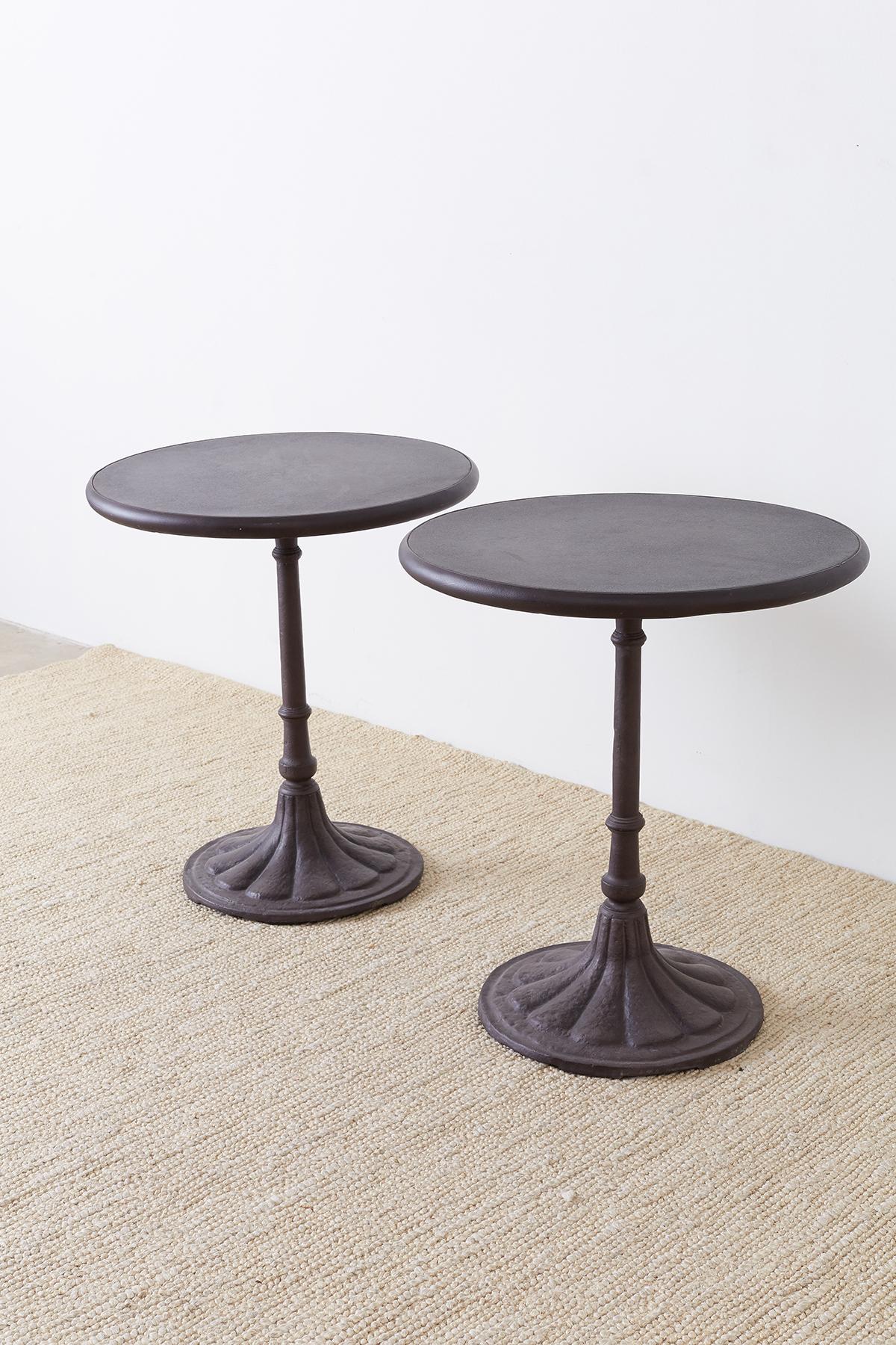 Pair of Parisian Style Iron Bistro Cafe Tables 3