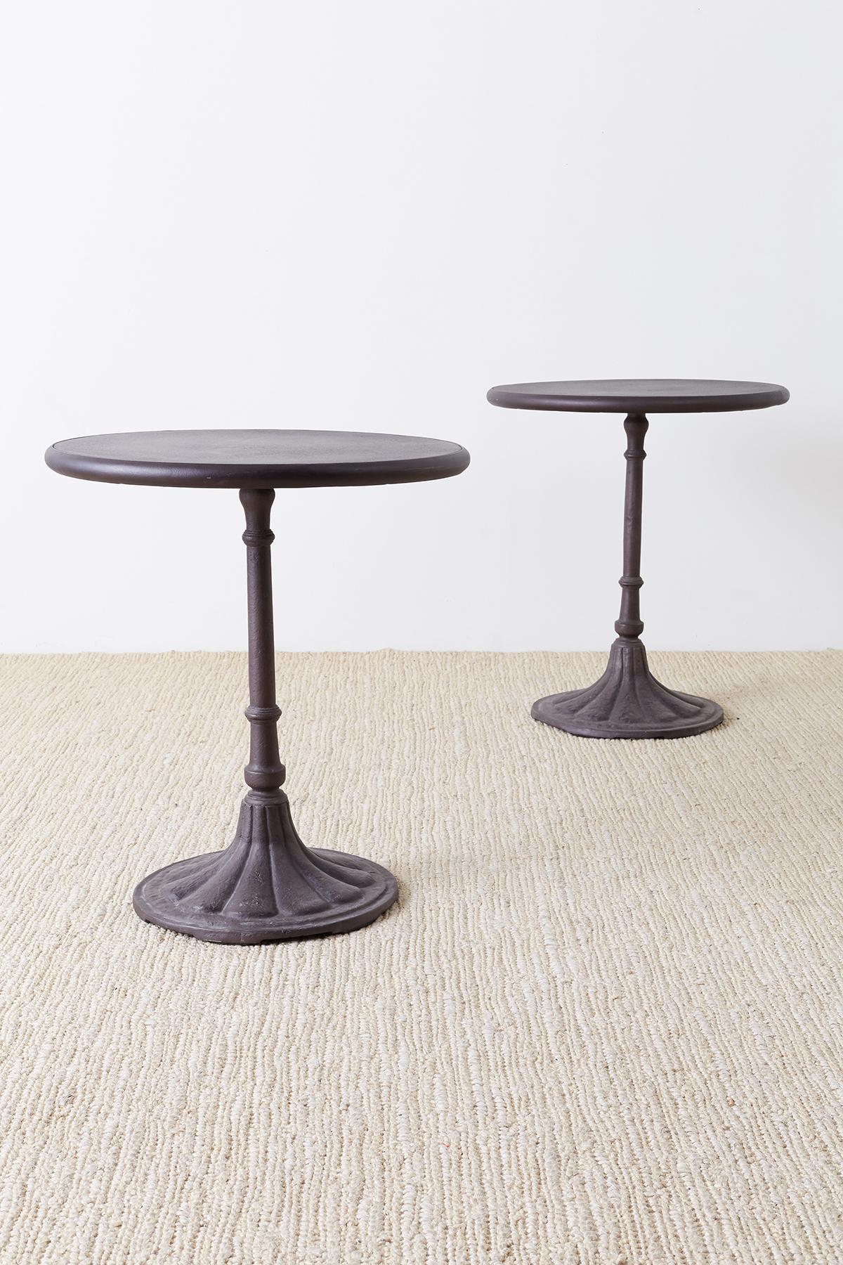 Pair of Parisian Style Iron Bistro Cafe Tables 3